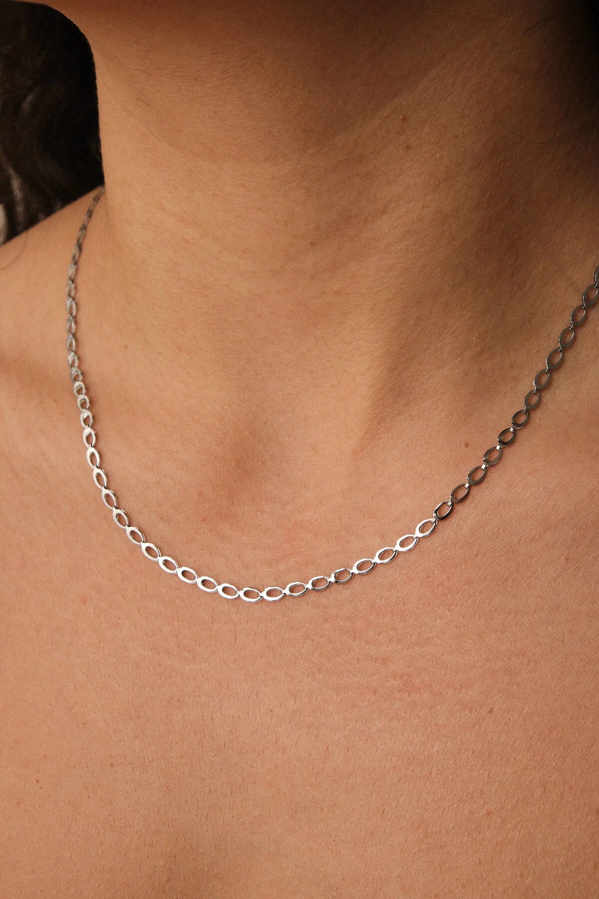 Çelik Arpa Kolye Buğday Zincir Kolye 3mm Kararmaz