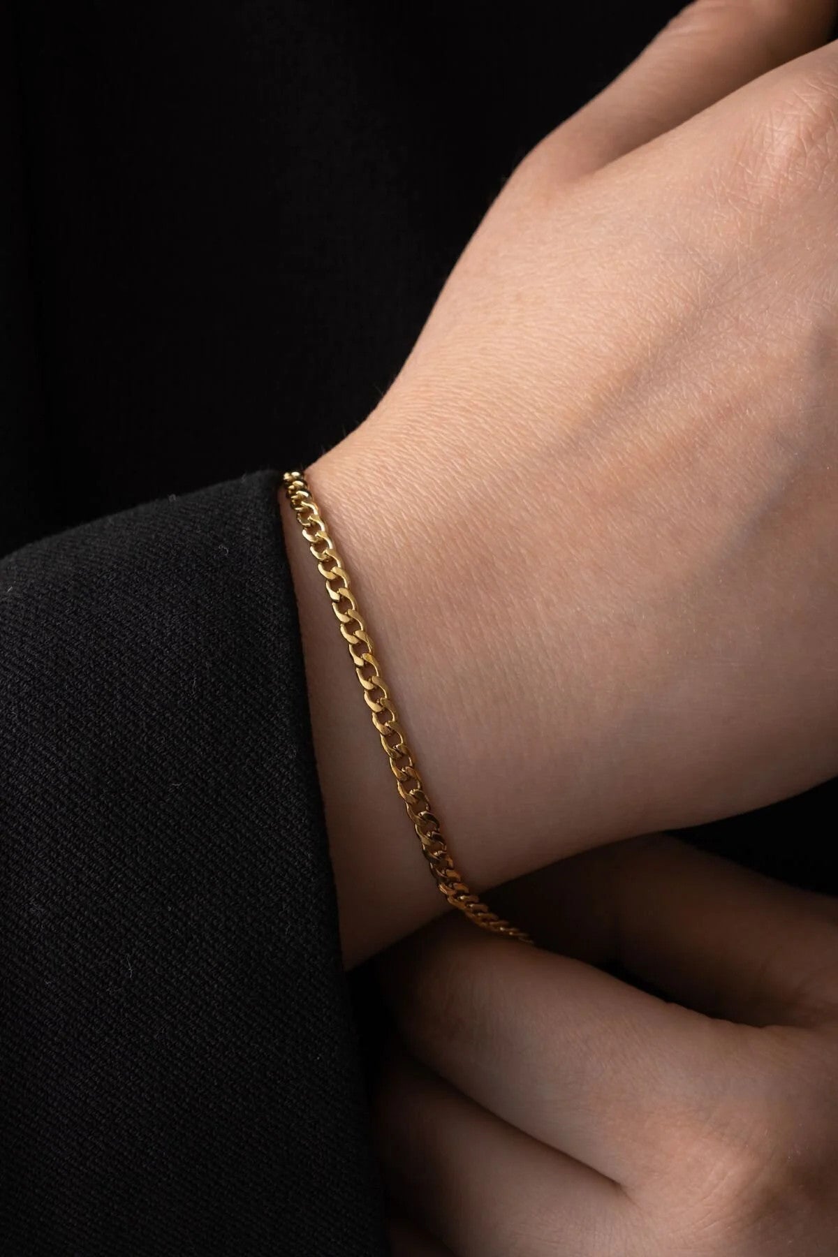 Çelik İnce Gurmet Zincir Bileklik 3mm Kararmaz 17cm+4cm&21cm Unisex