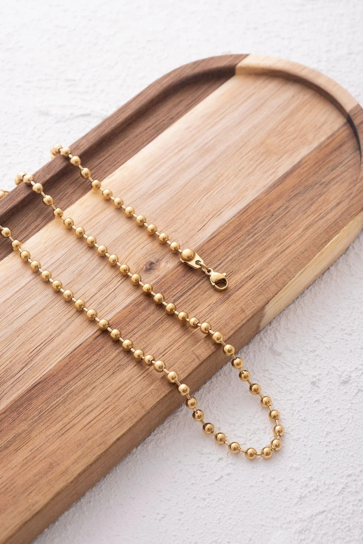 Çelik Top Dorika Zincir Kolye Top Boncuk Zincir 3mm Kombinlik