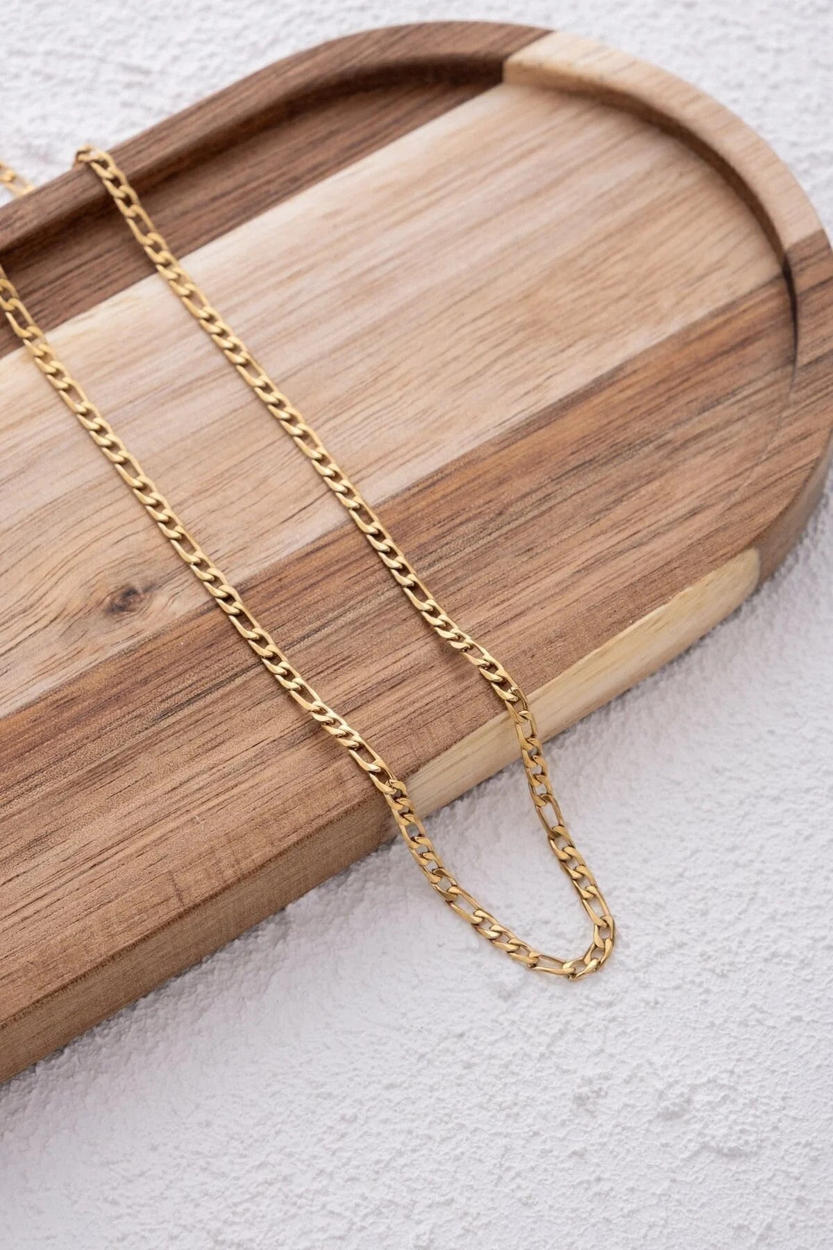 Çelik İnce Figaro Zincir Kolye Kararmaz 3mm Unisex