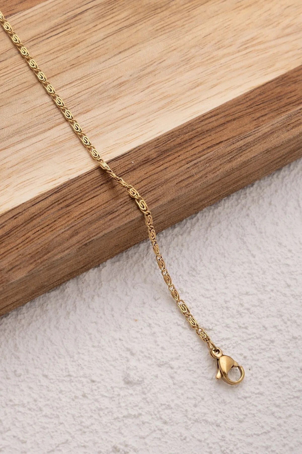 Çelik İnce Ataç Model Zincir Halhal Minimal Zincir Salyangoz Kararmaz 2mm 22+4cm