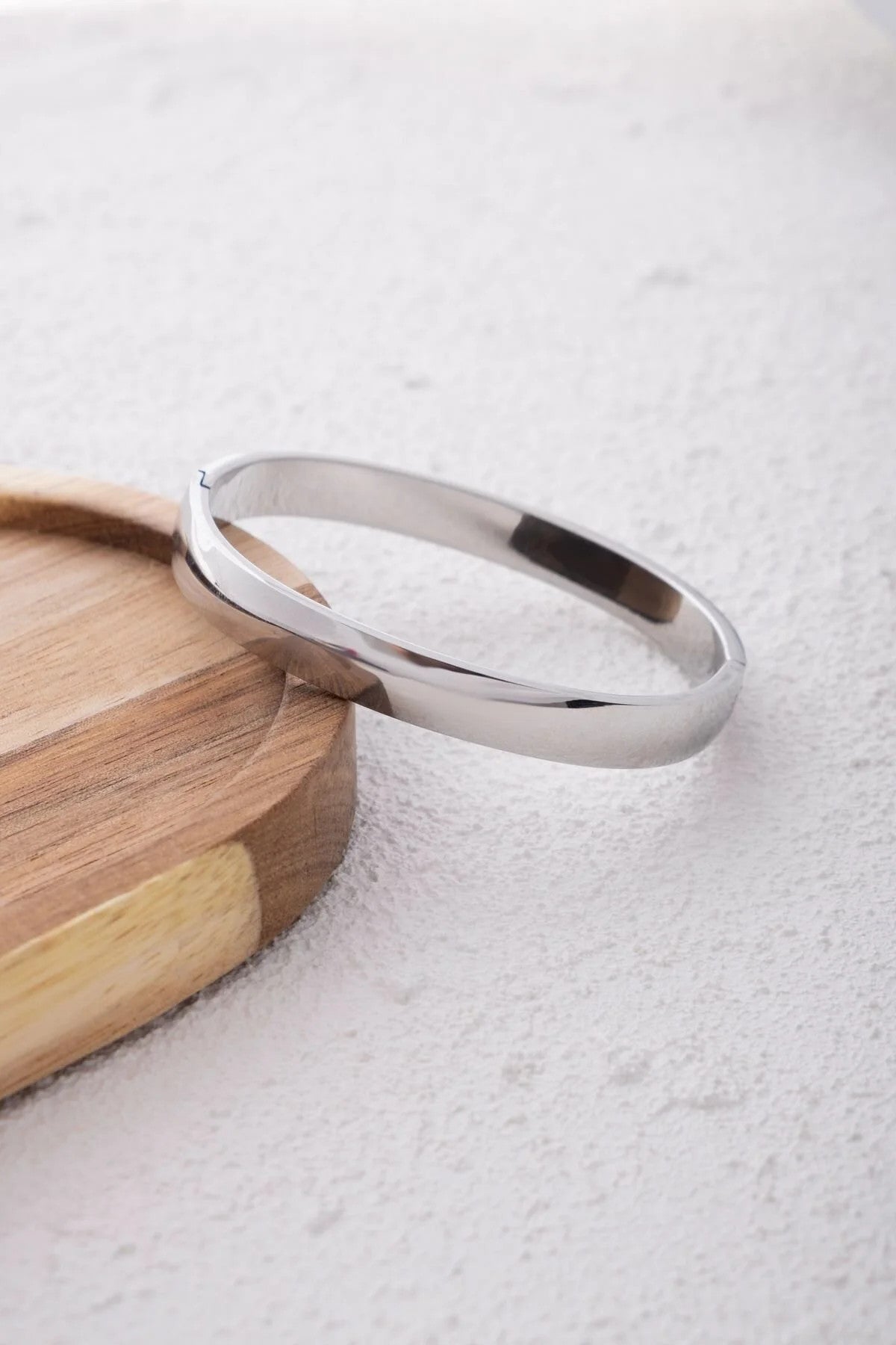 Çelik Kalın Kelepçe Bileklik Kararmaz