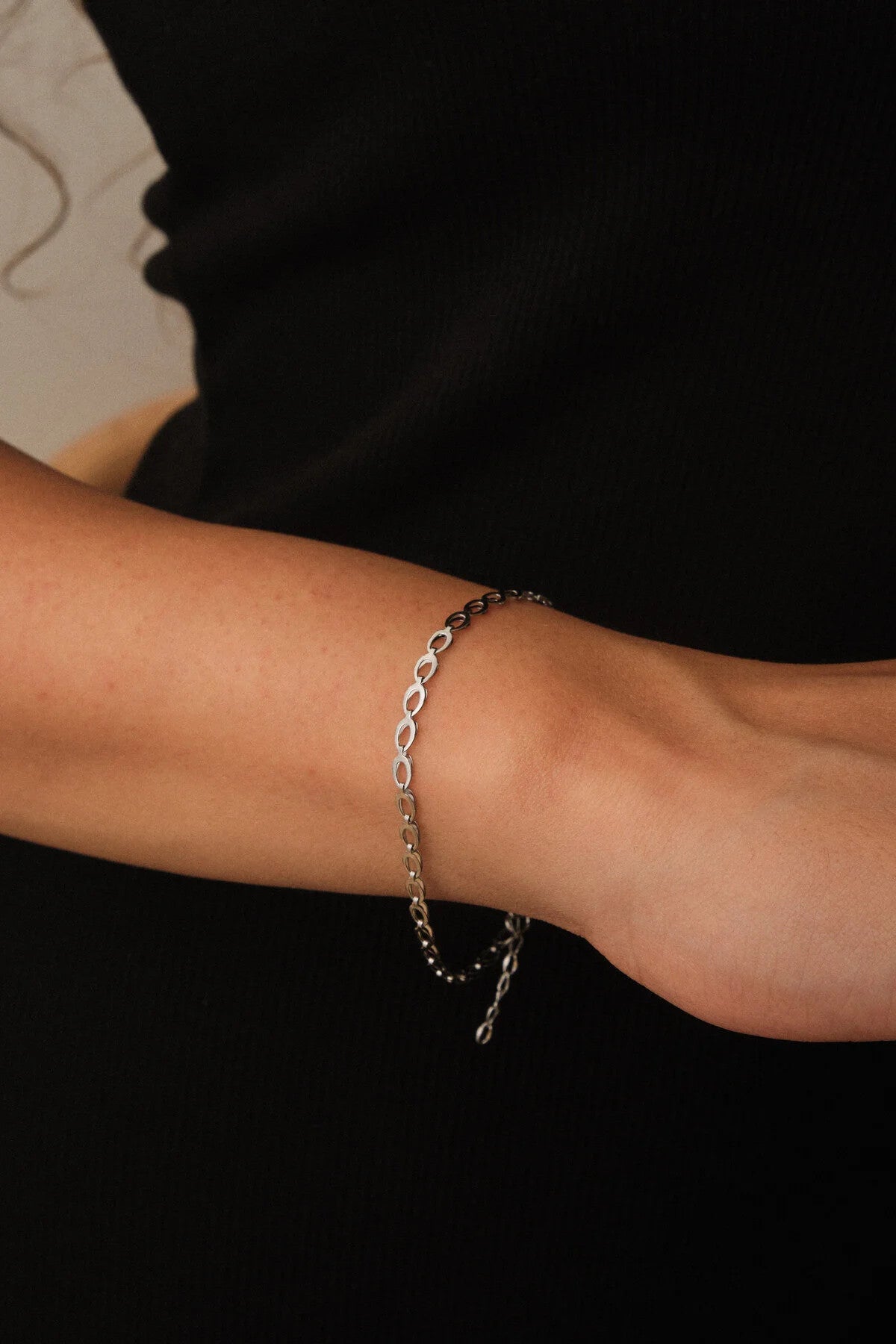 Çelik Arpa Bileklik Buğday Zincir Bileklik 3mm Kararmaz 17cm+4cm&21cm