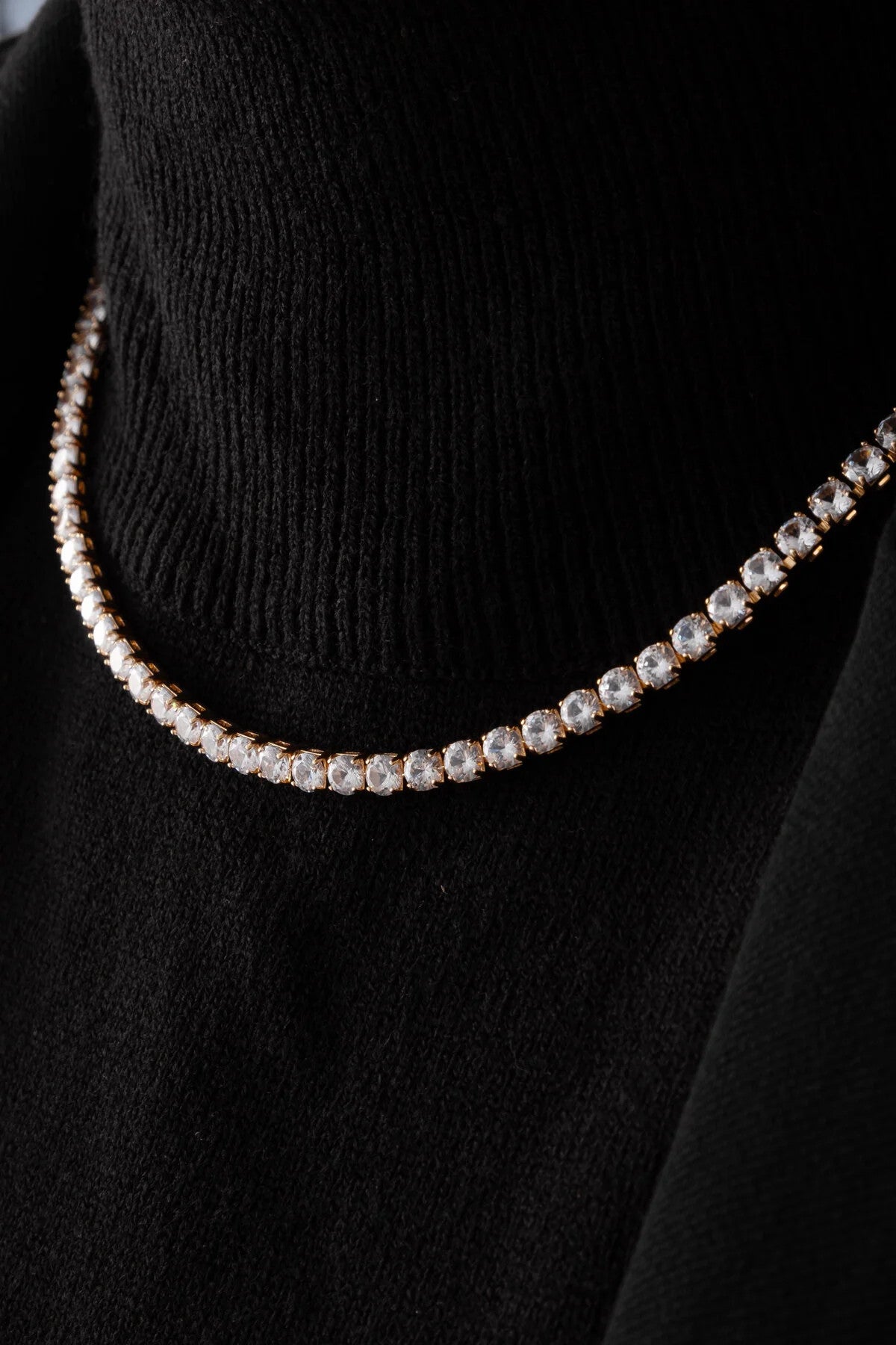 Vıp Seri Su Yolu Kolye Tek Taş Sıralı Suyolu Choker