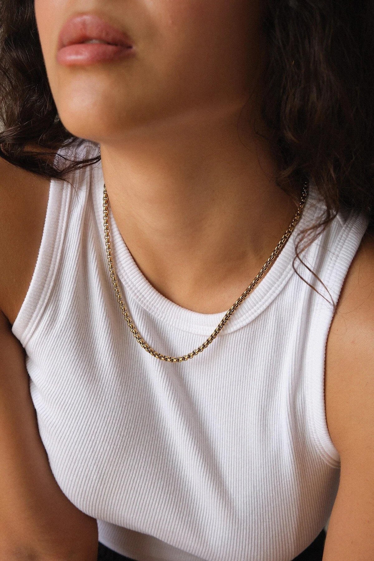 Çelik Yuvarlak Top Zincir Kolye Forse Zincir 5mm Kararmaz