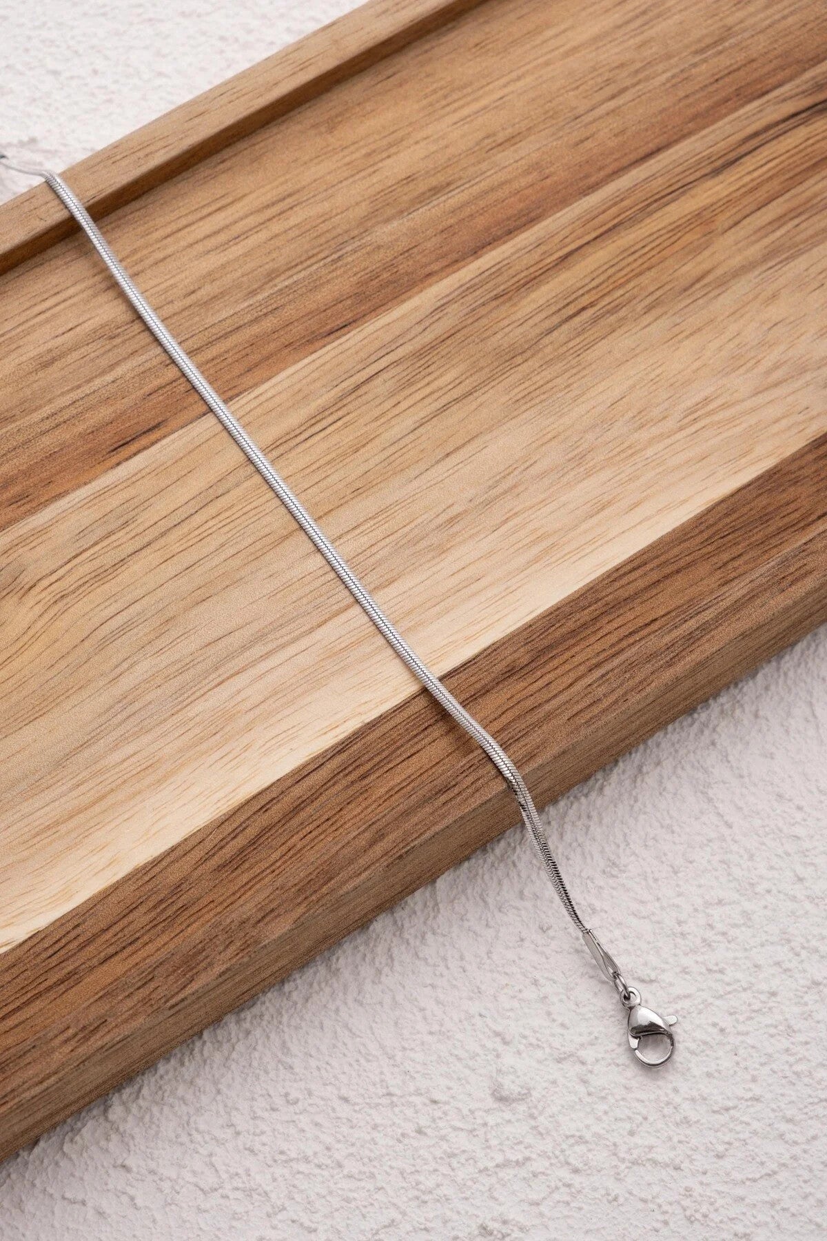 Çelik İnce İtalyan Bileklik Balık Sırtı Model Kararmaz 17+6cm 2mm Günlük Kullanıma Uygun