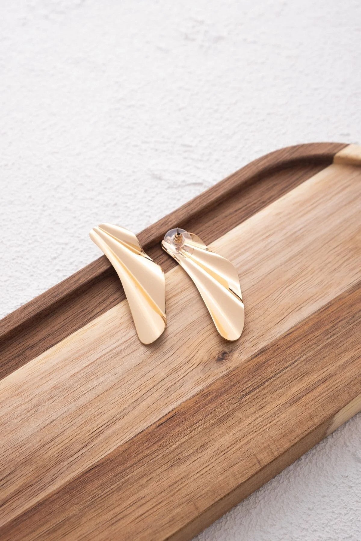 Ruffles Plaka Küpe Altın Renk Yeni Sezon Tiff Elsa Plaka Küpe 5cm