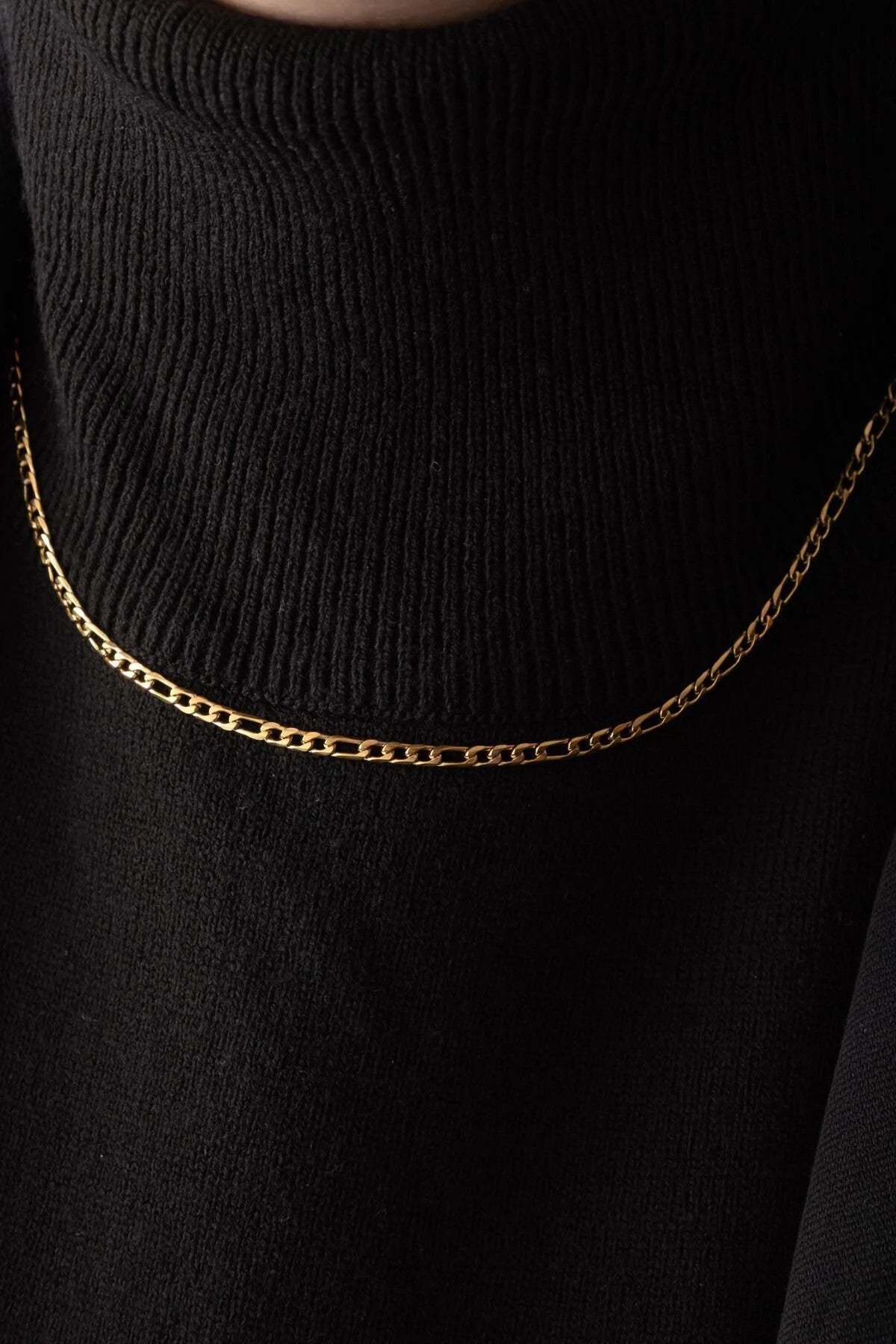 Çelik İnce Figaro Zincir Kolye Kararmaz 3mm Unisex