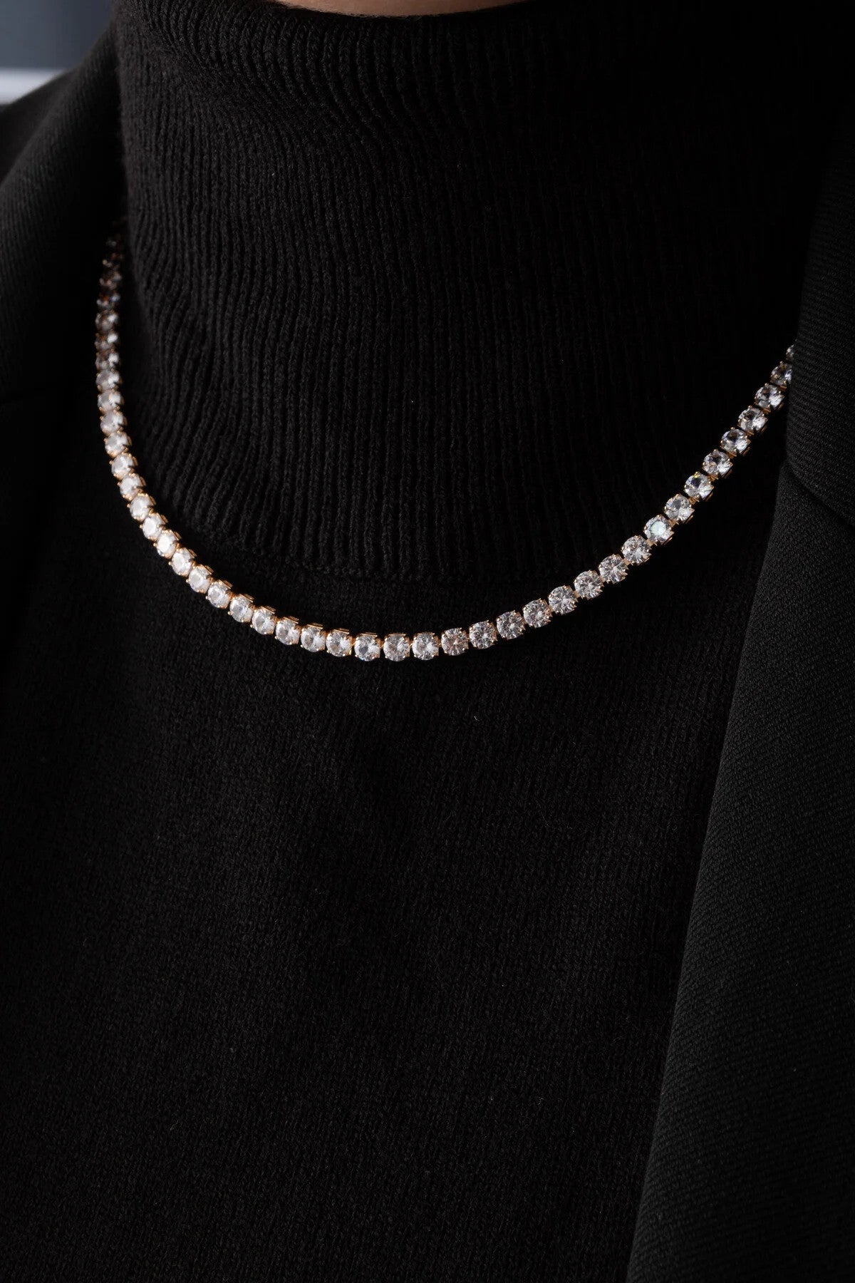 Vıp Seri Su Yolu Kolye Tek Taş Sıralı Suyolu Choker