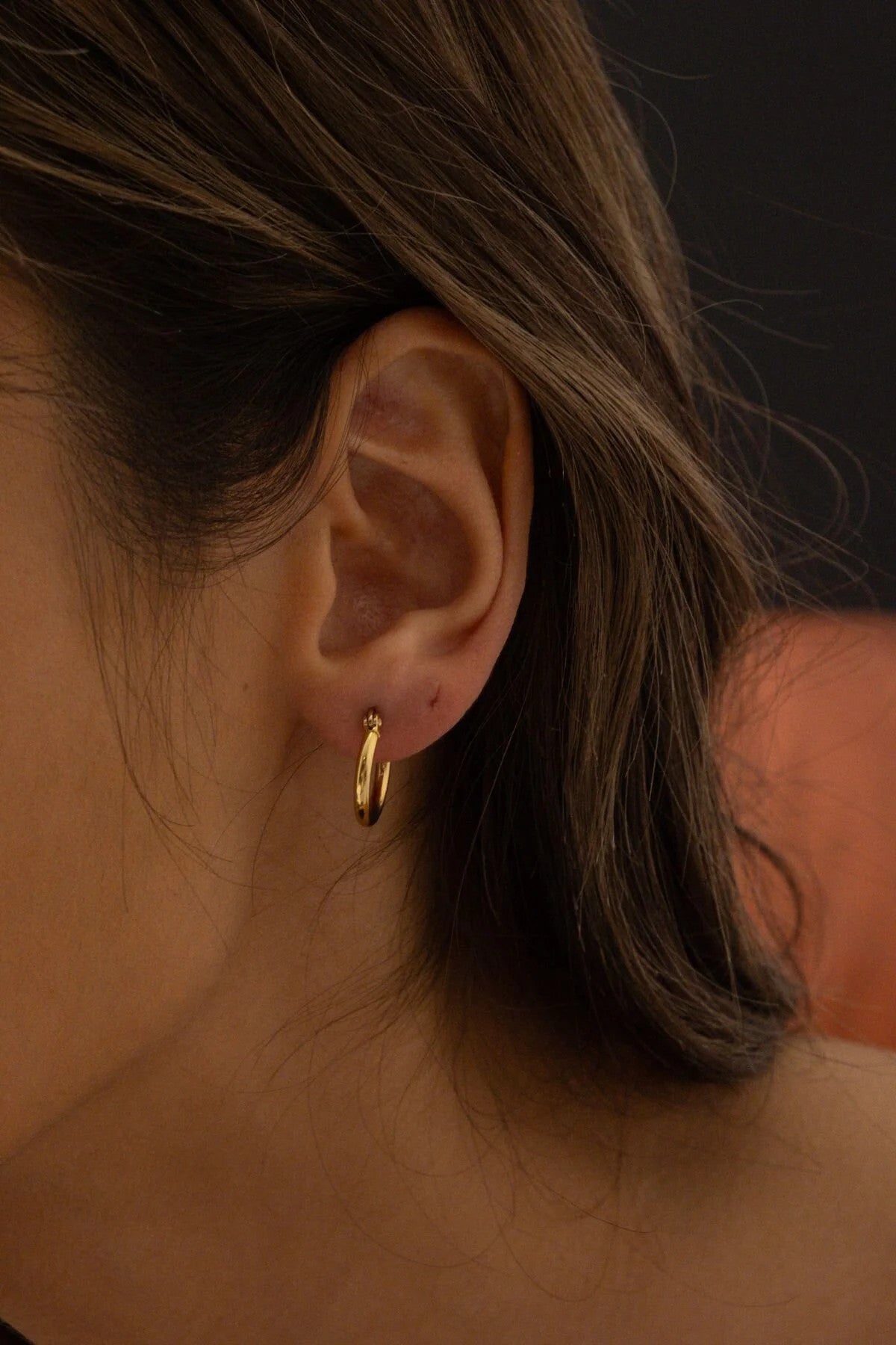 Çelik Halka Küpe Kararmaz İnce Halka Küpe Çap 1.4cm