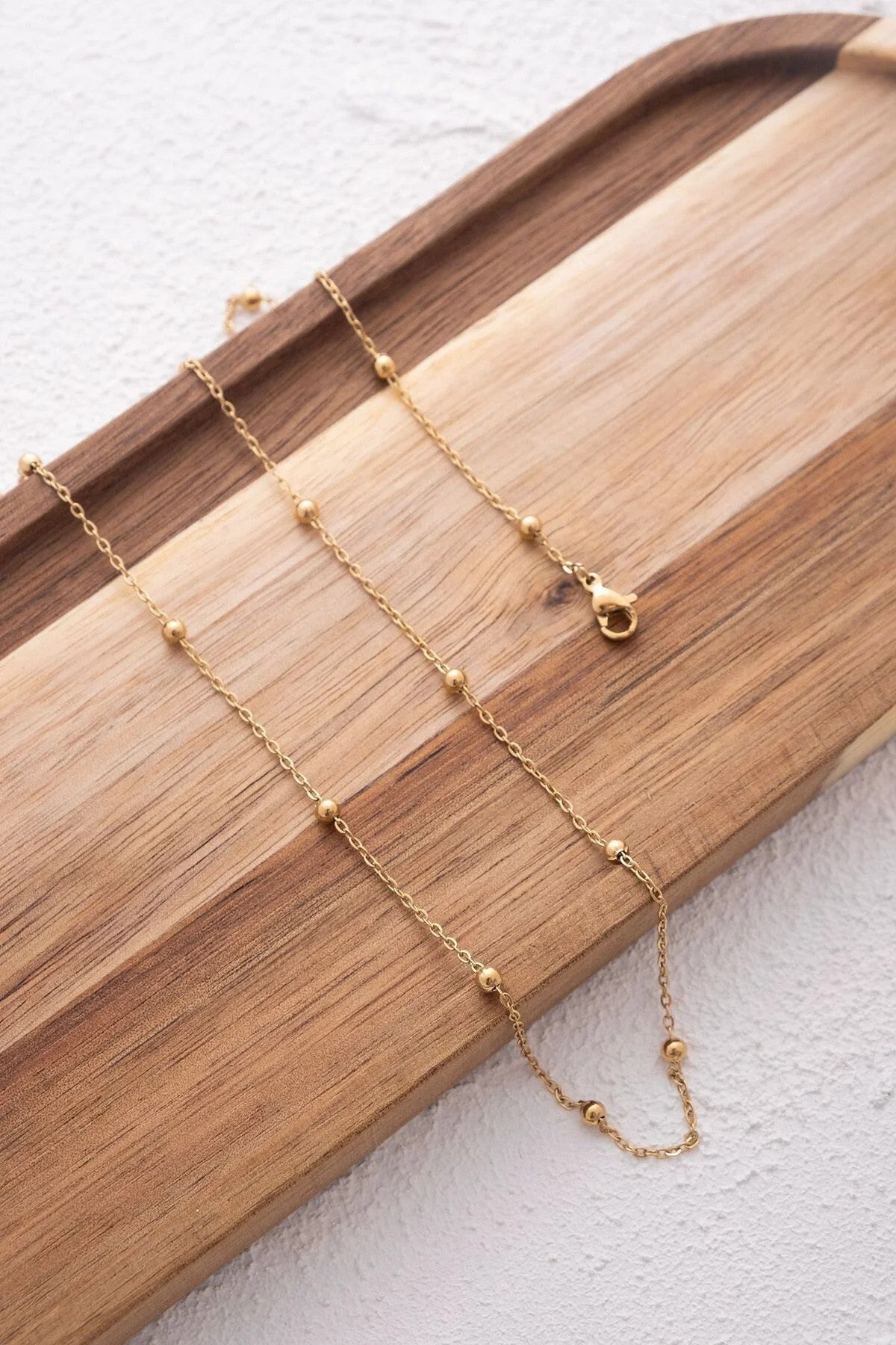 Çelik Toplu Ince Dorika Zincir Kolye Ince Forse Zincir 1mm Zarif Minimal