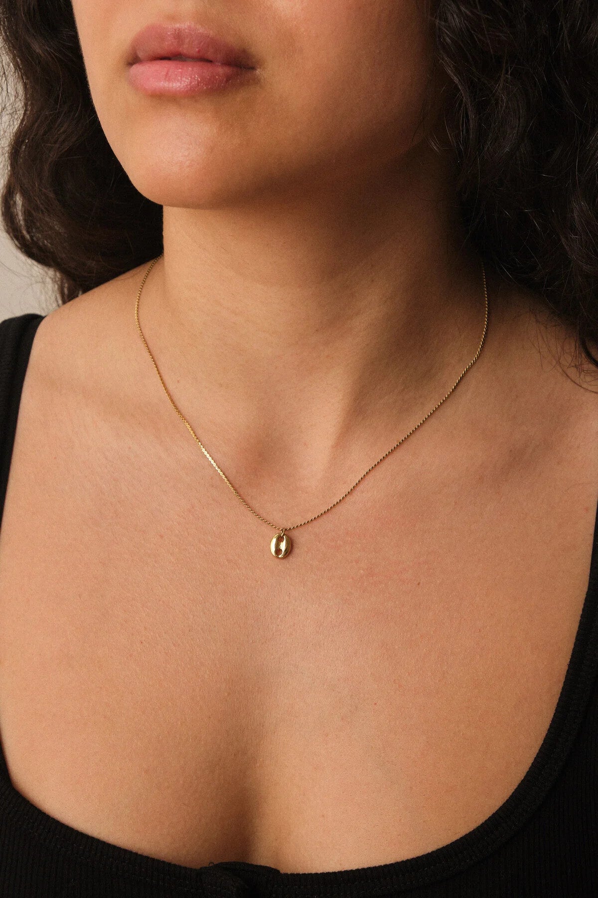 Çelik Kahve Çekirdeği Ezme Kolye Dolama Zincir Kolye Kararmaz 1mm 45cm