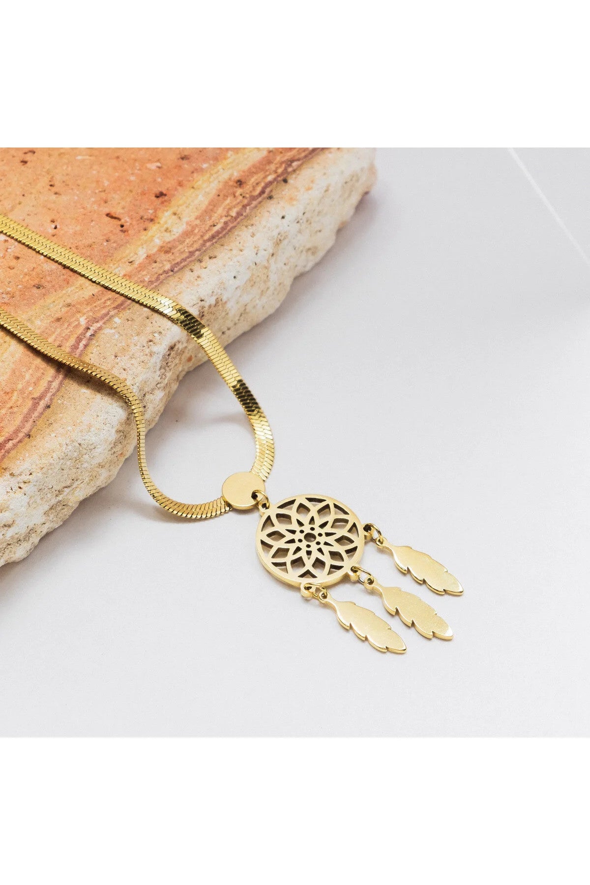 Çelik Yaşam Tohumu Spiritüel Kolye İtalyan Zincirli Kararmaz