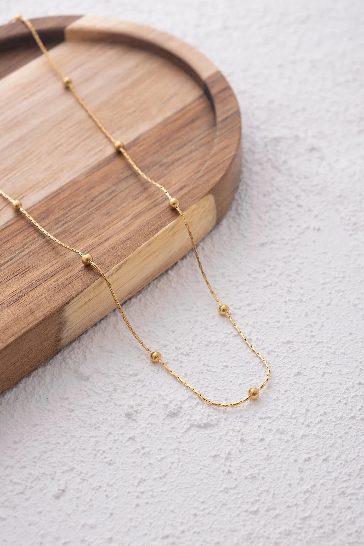 Çelik Toplu Ince Dorika Zincir Kolye Ince Burgu Zincir 1mm Zarif Minimal