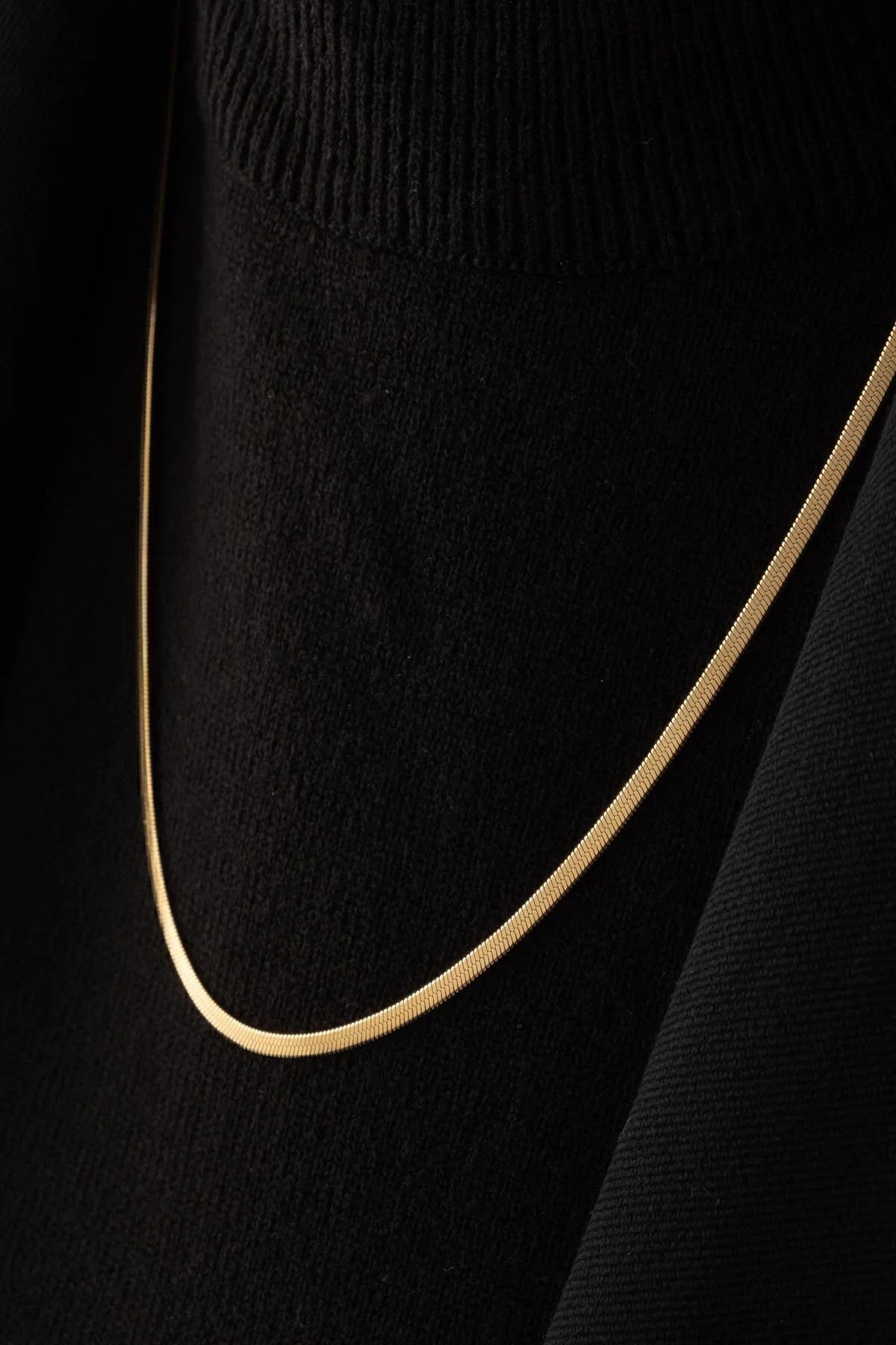 Çelik Ince Italyan Zincir Balık Sırtı Yılan Kolye Kararmaz 60cm/3mm Unisex