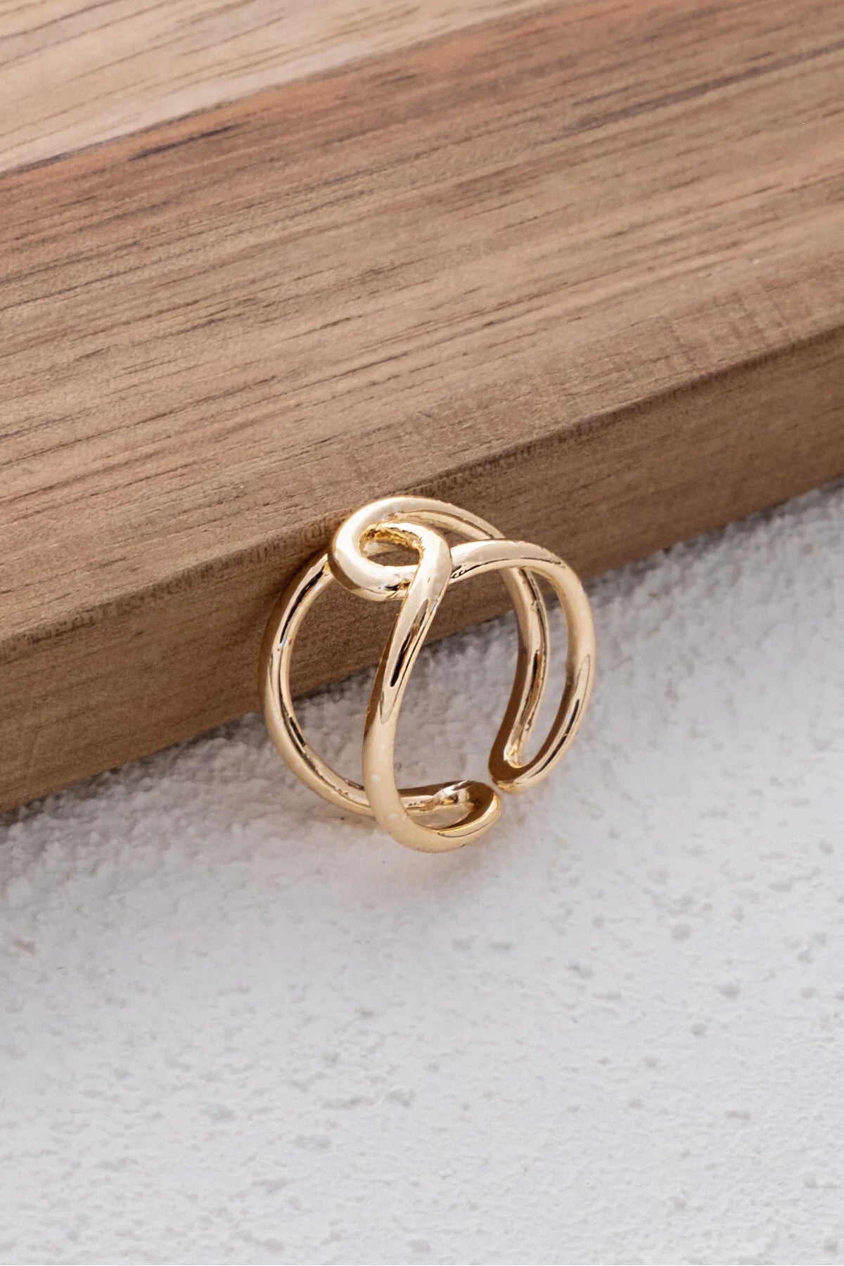 İç İçe Geçmeli Yüzük Asimetrik Plaka Free Size Ayarlanabilir Ölçü