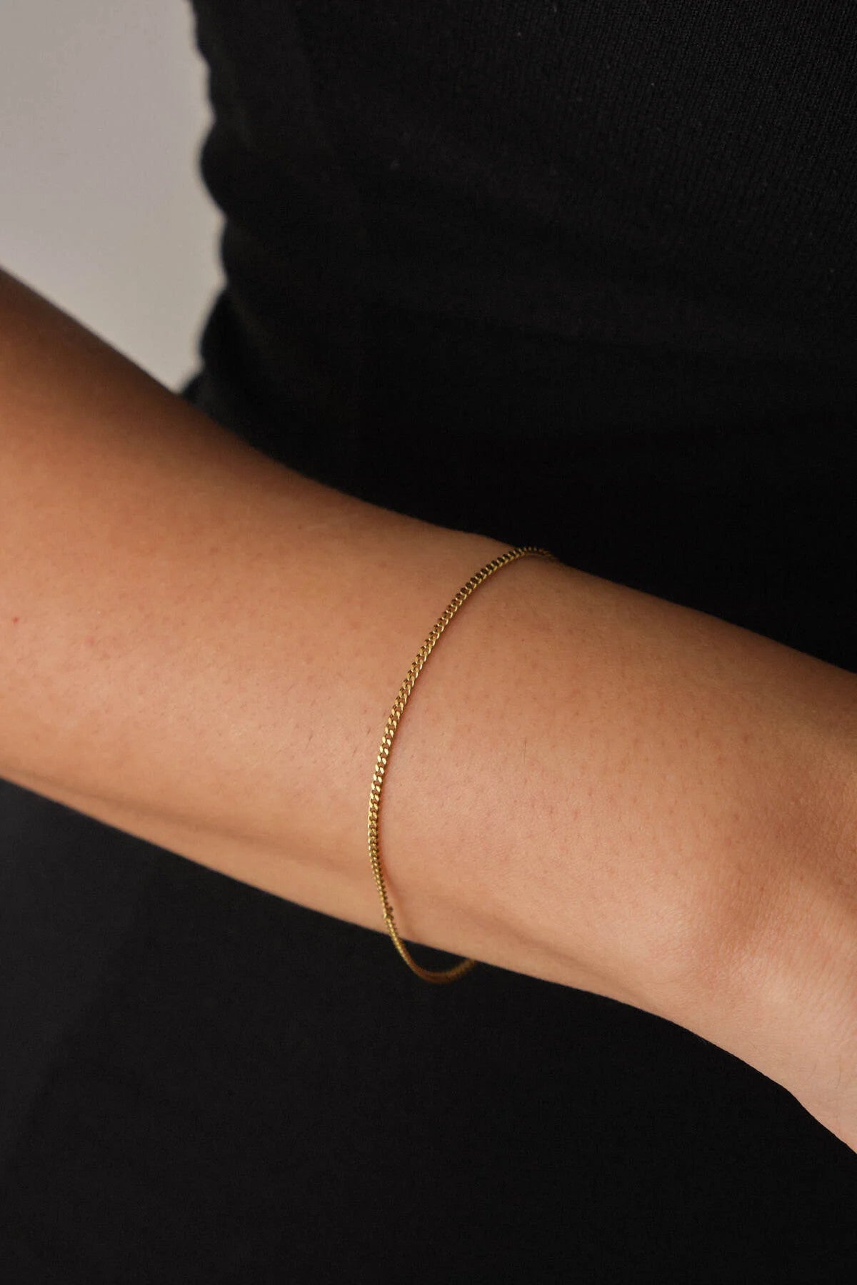 Çelik Hayalet Gurmet Zincir Bileklik Minimal Kararmaz 17+4cm 1mm Günlük Kullanıma Uygun