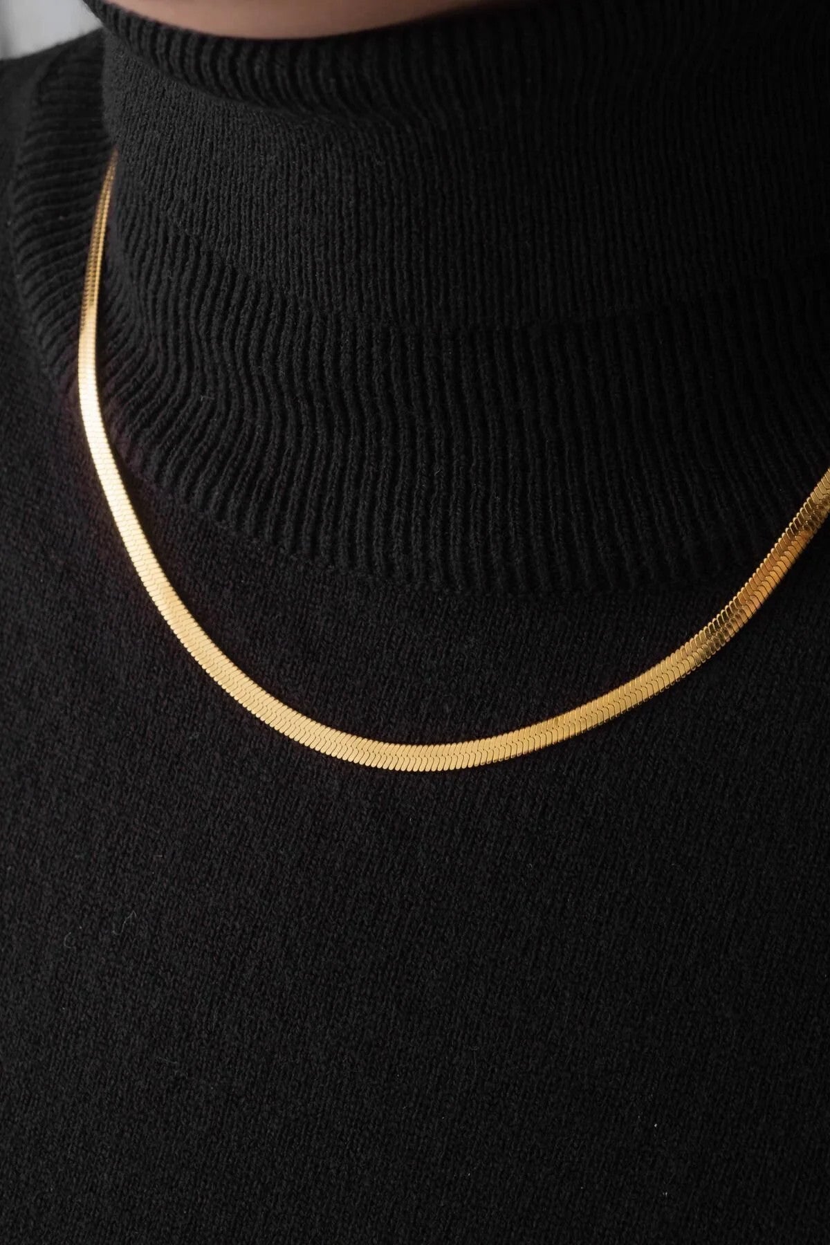 Çelik Italyan Zincir Balık Sırtı Yılan Kolye Kararmaz 4mm Unisex 45cm