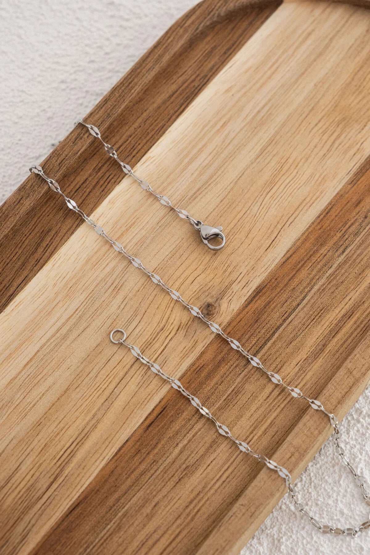 Çelik Dudak Bel Zinciri Denizde Günlük Kullanıma Uygun İnce Singapur Kararmaz Zincir 60-75cm 2mm