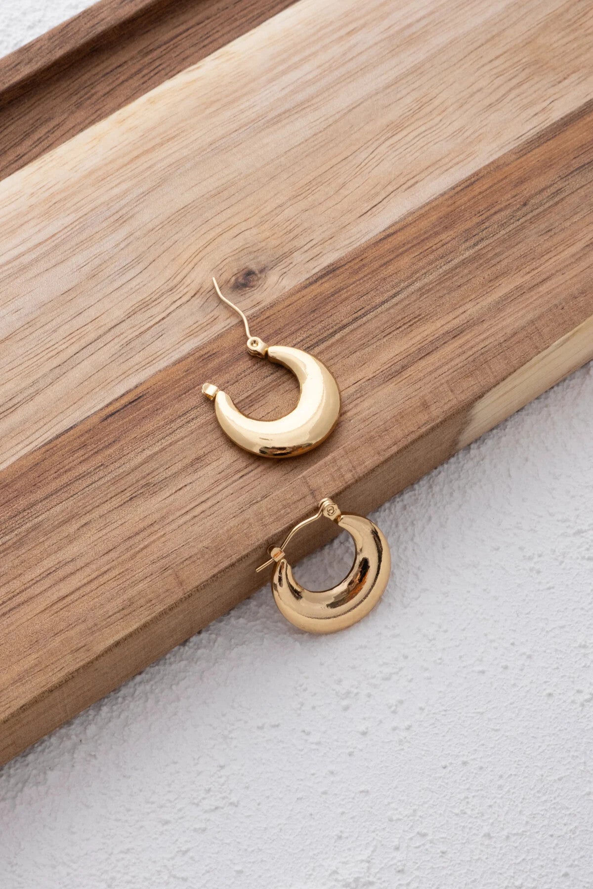 Çelik Oval Halka Küpe Bombeli Kararmaz 2cm