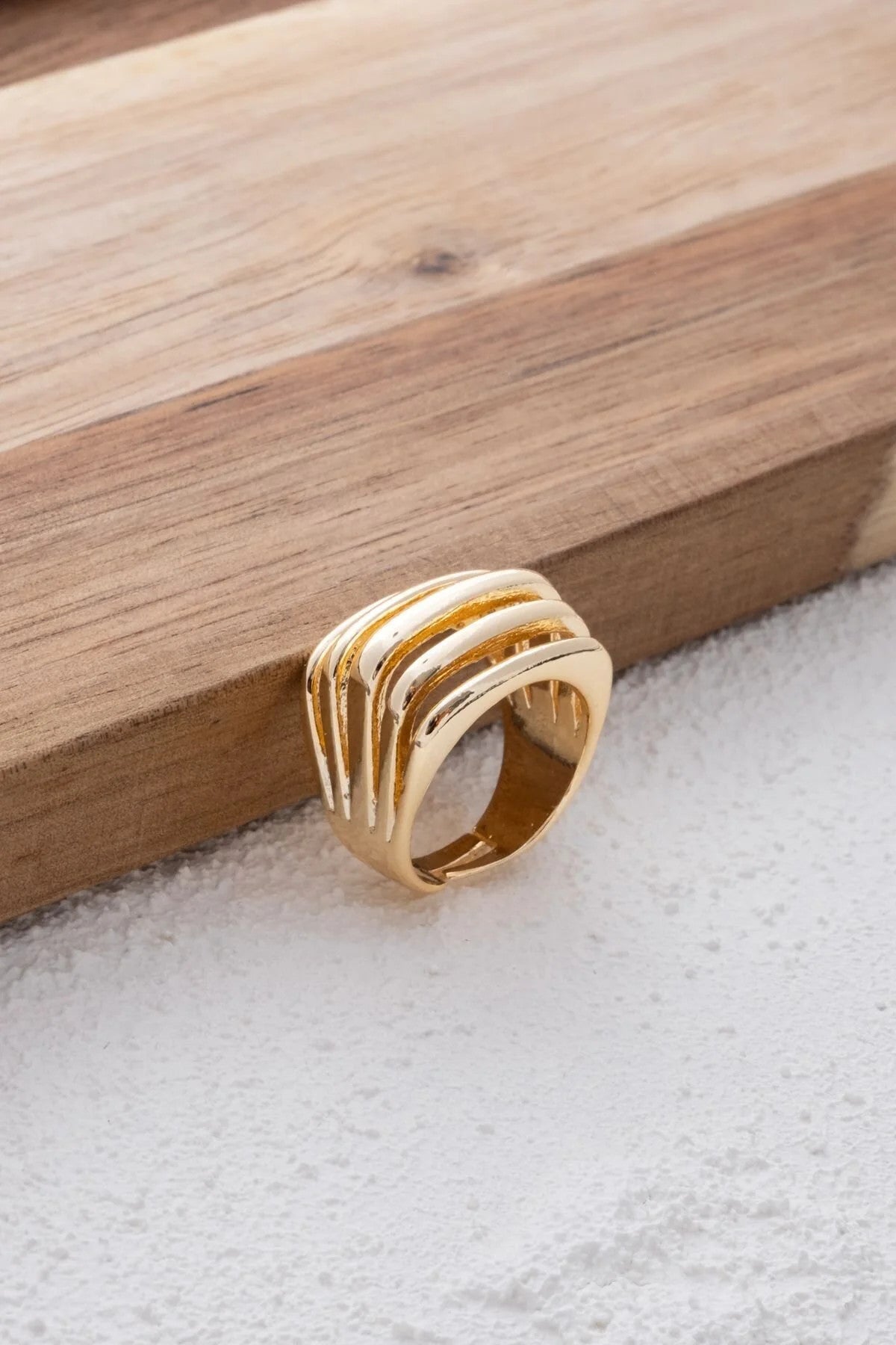 Kaburga Model Yüzük Popüler Kraliyet Yüzük 5 Şerit Plaka Free Size Ayarlanabilir