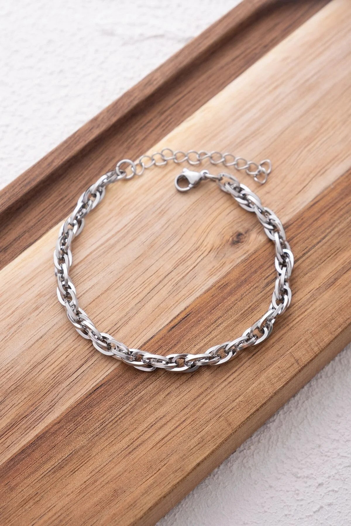 Çelik Sarmal Burgu Bileklik Kararmaz 18cm+5cm