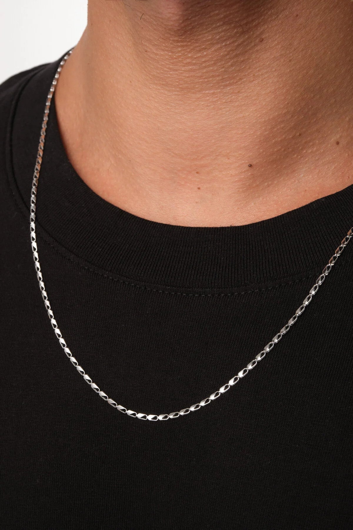 Çelik Papağan Erkek Zincir Kolye 2mm Kararmaz