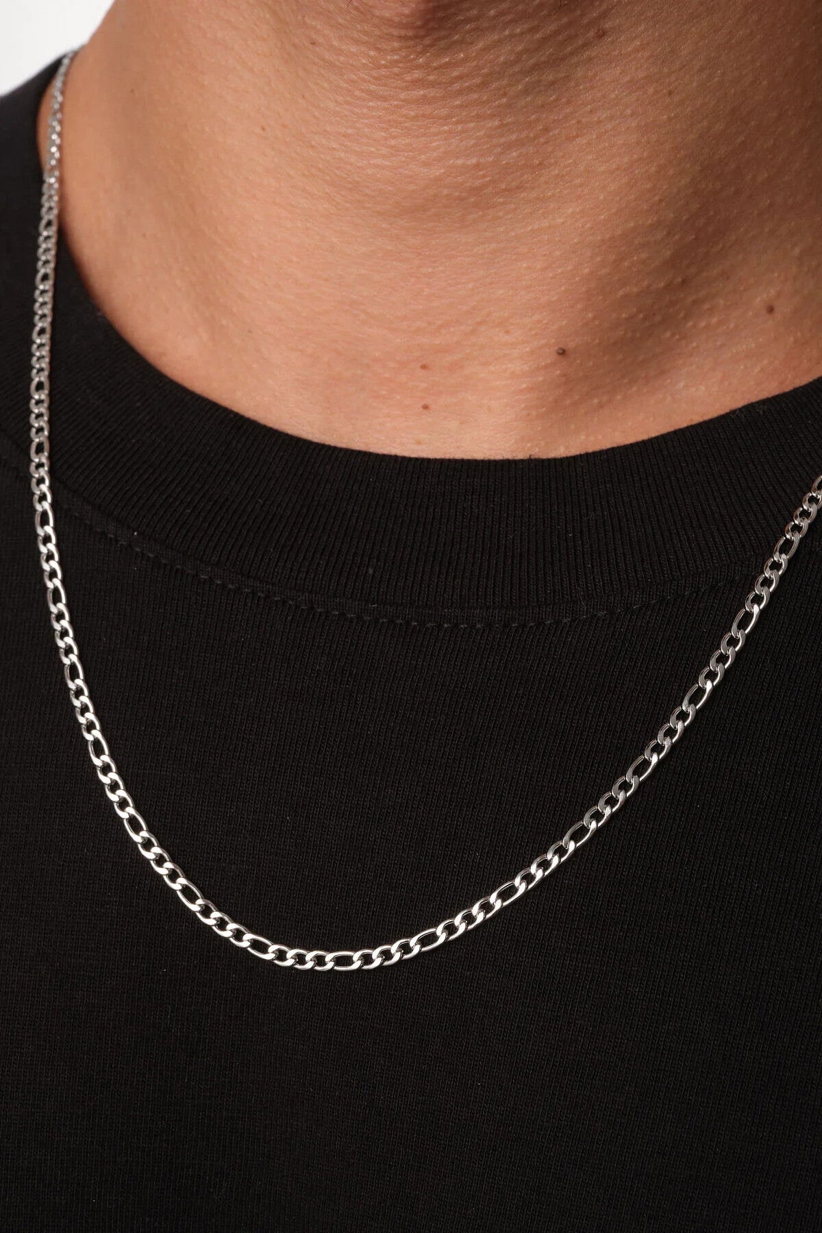 Çelik Figaro Zincir Erkek Kolye 3mm Kararmaz