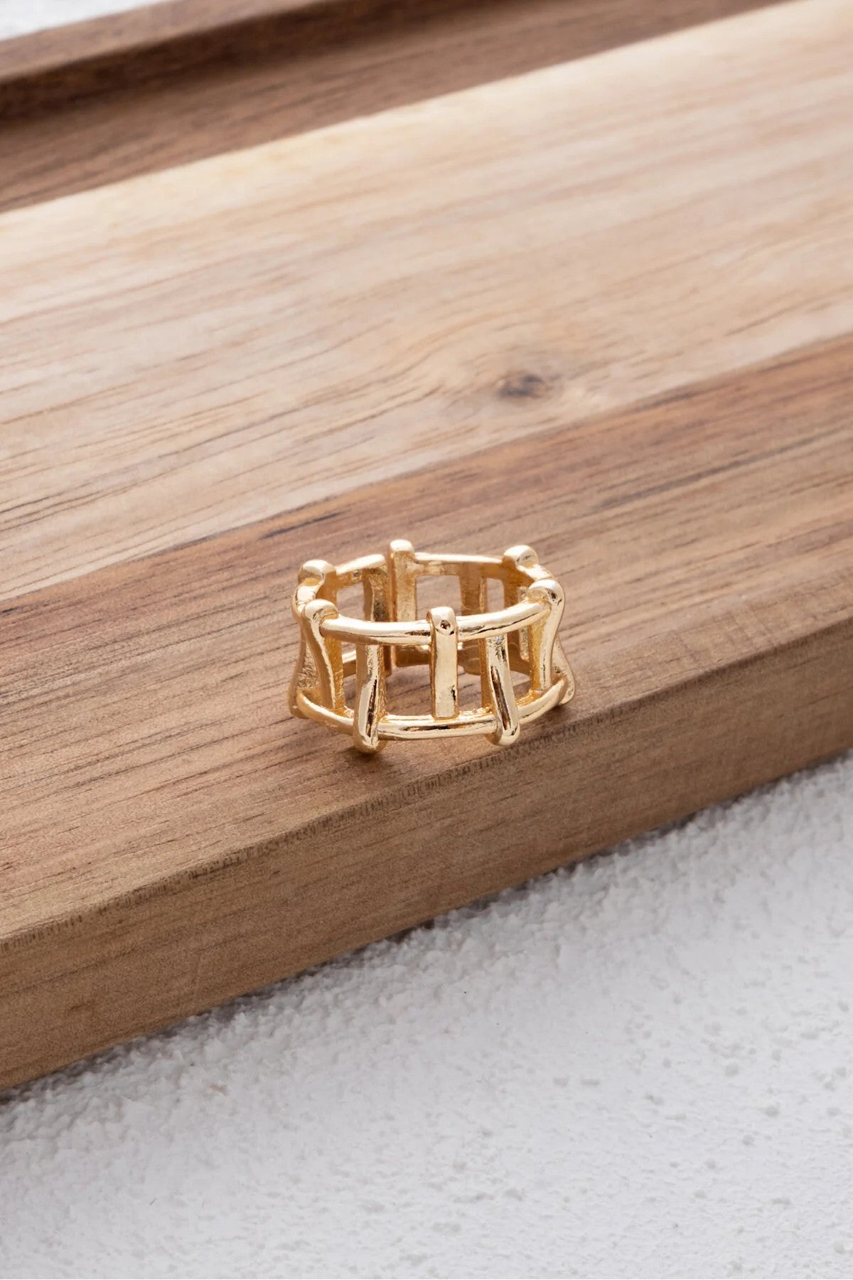 Taç Model Yüzük Çizgili Geometrik Şekil Free Size Ayarlanabilir Ölçü En 1 cm