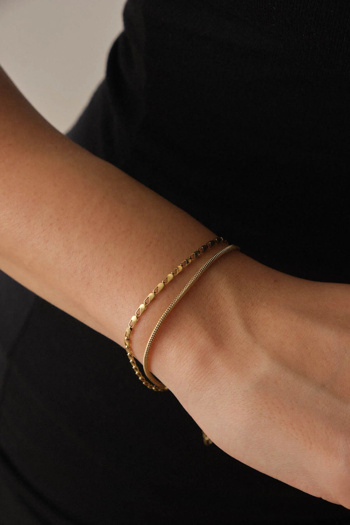 Çelik 2'li Kombin Halat İtalyan Ve Papağan Zincir Bileklik Minimal Kararmaz 17+4cm