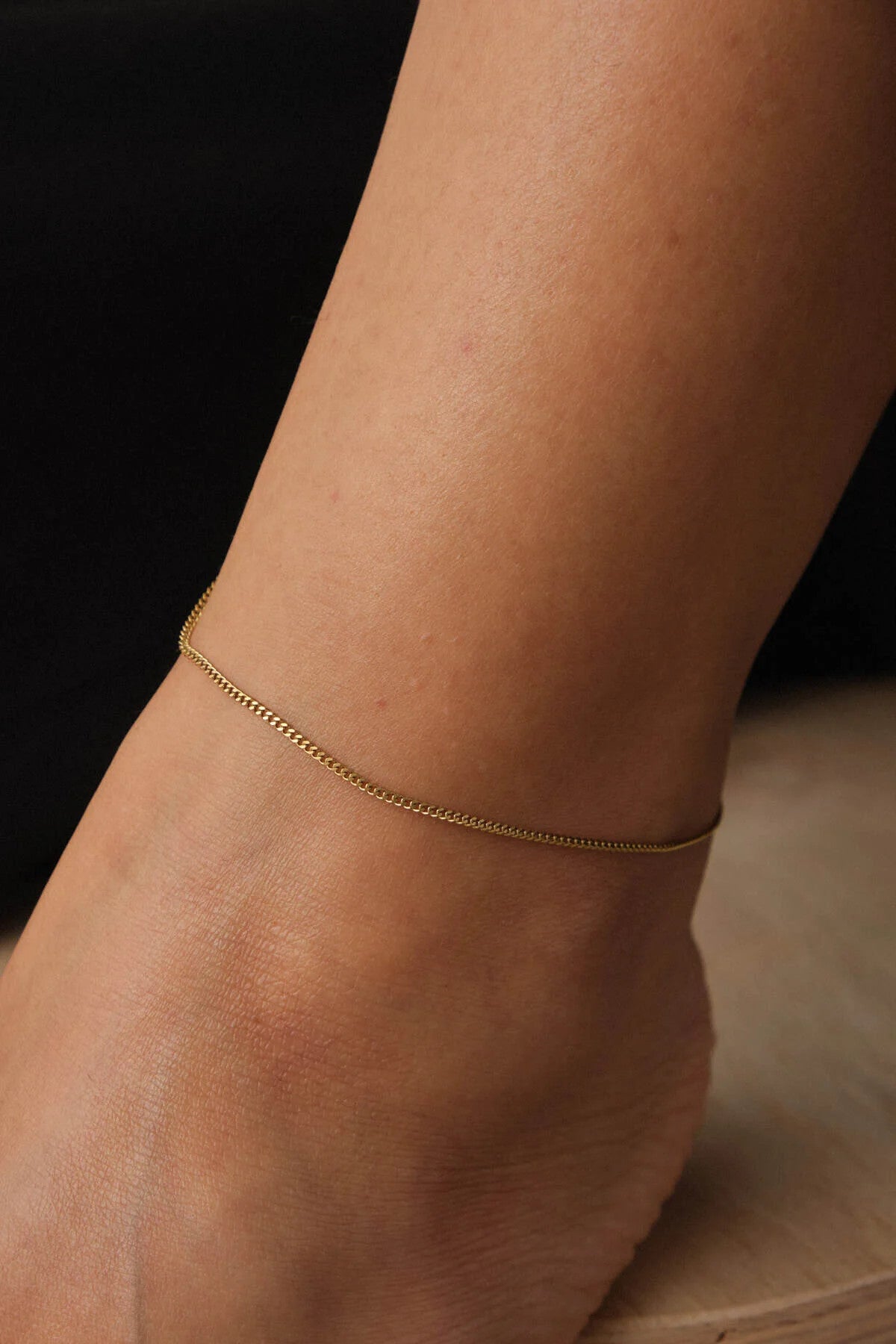 Çelik Hayalet Gurmet Zincir Halhal Minimal Kararmaz Unisex 22+4cm 1mm