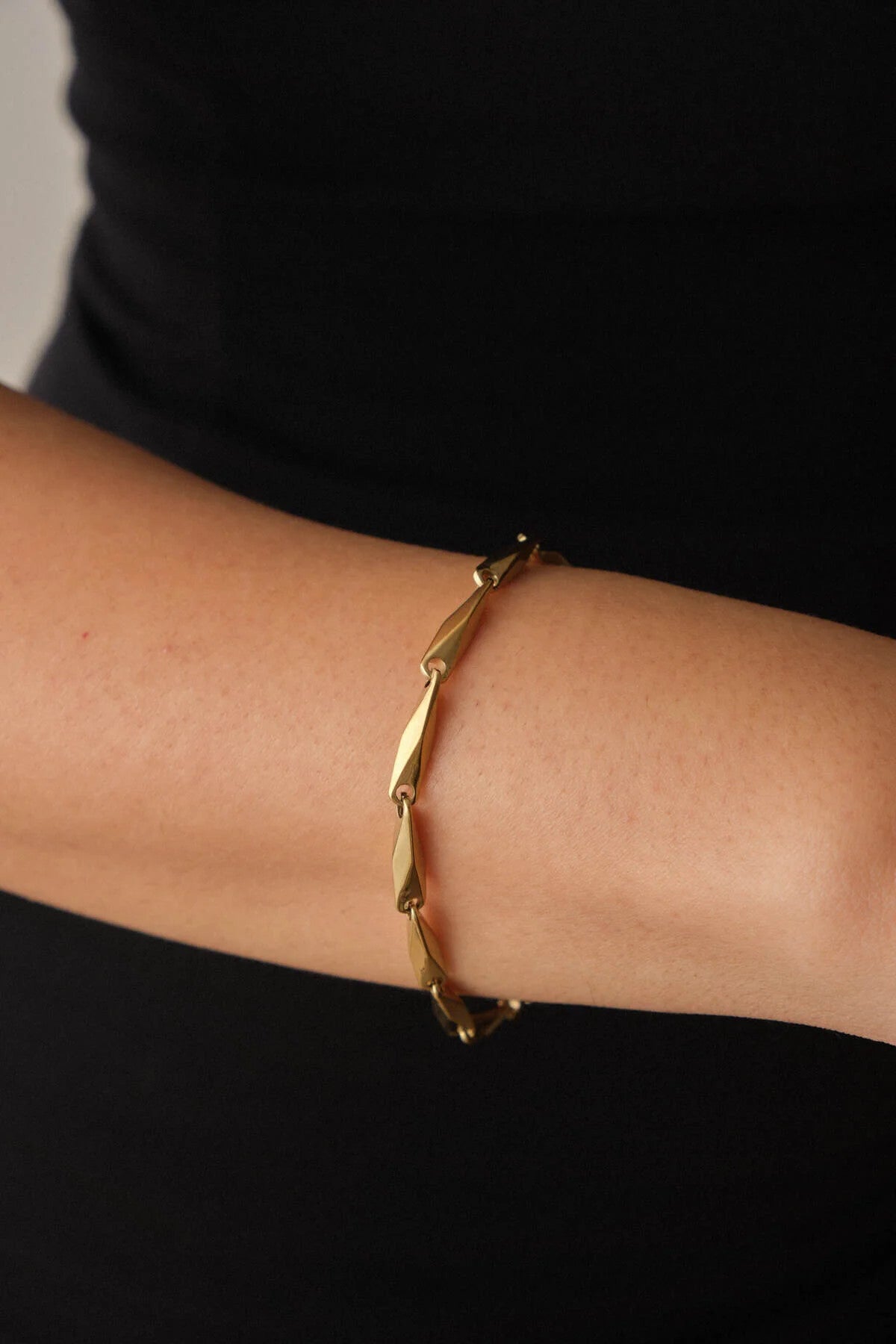 Çelik Küp Üçgen Zincir Bileklik Unisex Kararmaz 17+4cm & 21cm 4mm Günlük Kullanıma Uygun