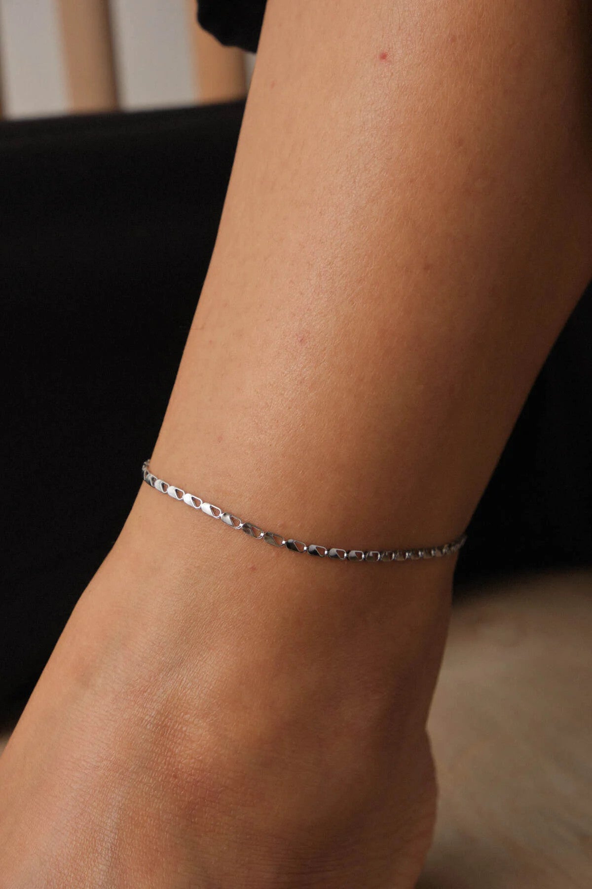 Çelik İnce Papağan Zincir Halhal Minimal Kararmaz 22+4cm 2mm