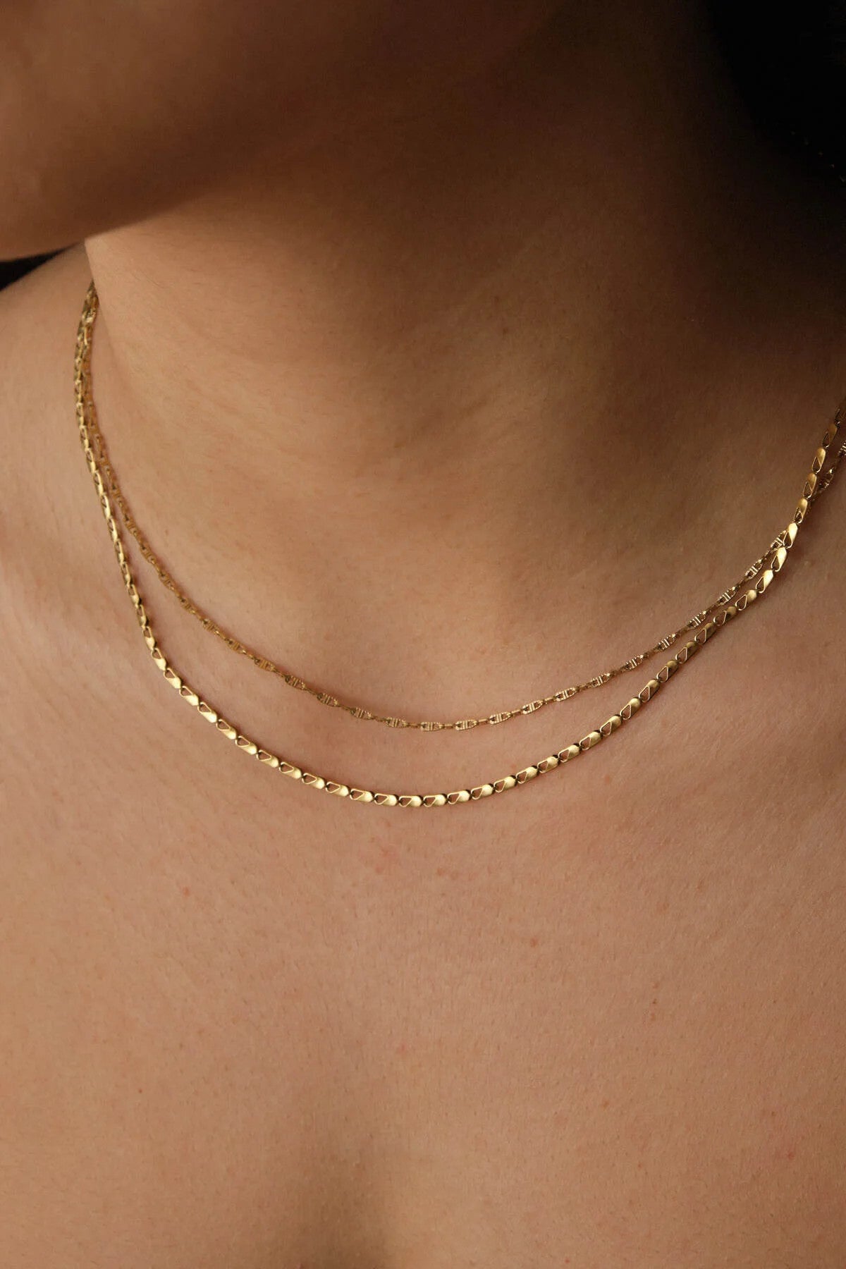 Çelik 2'li Kombin Papağan Ve Dokulu Fermuar Zincir Kolye Minimal Kararmaz 45cm