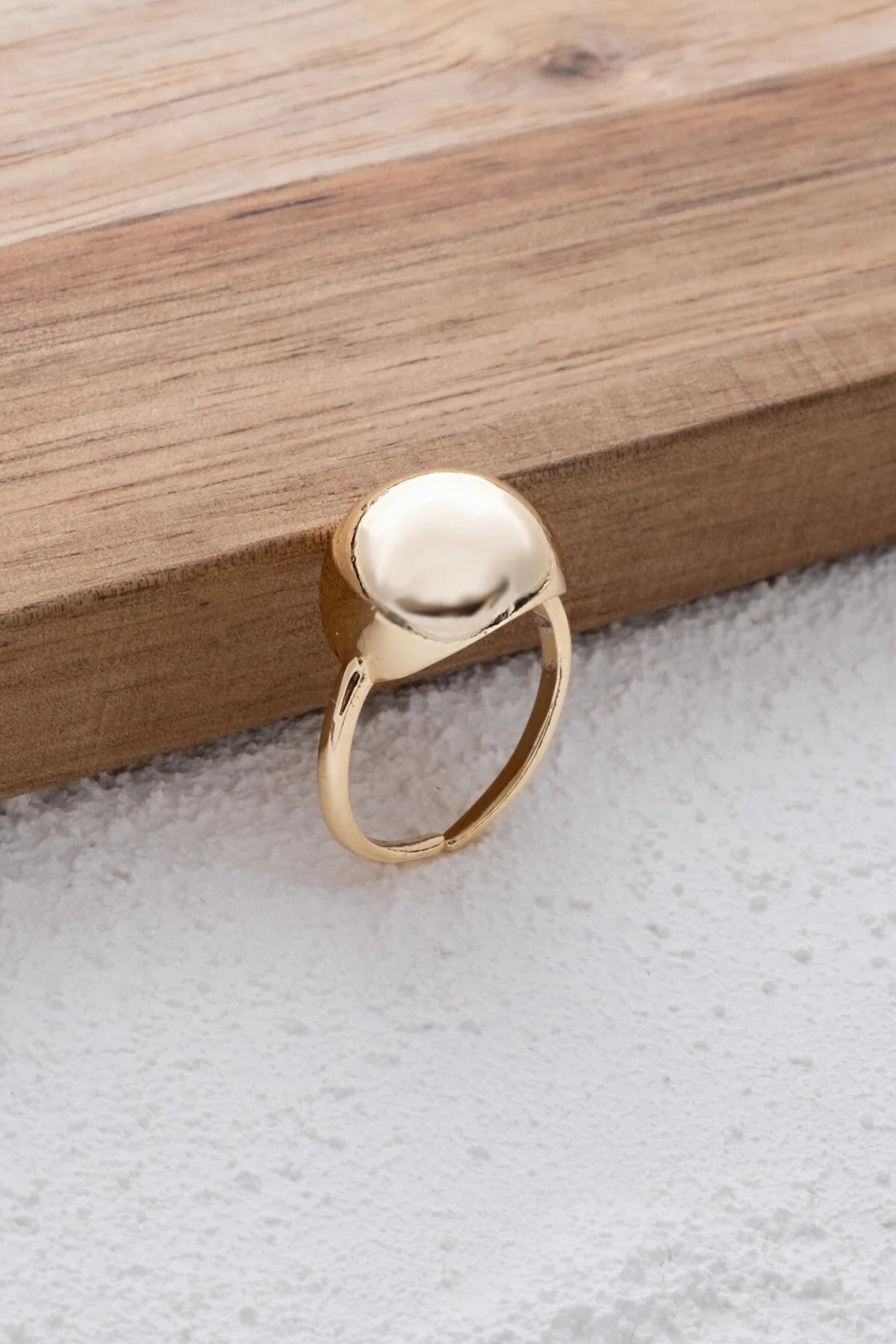 Yuvarlak Bombeli Yüzük Büyük Plaka Free Size Ayarlanabilir