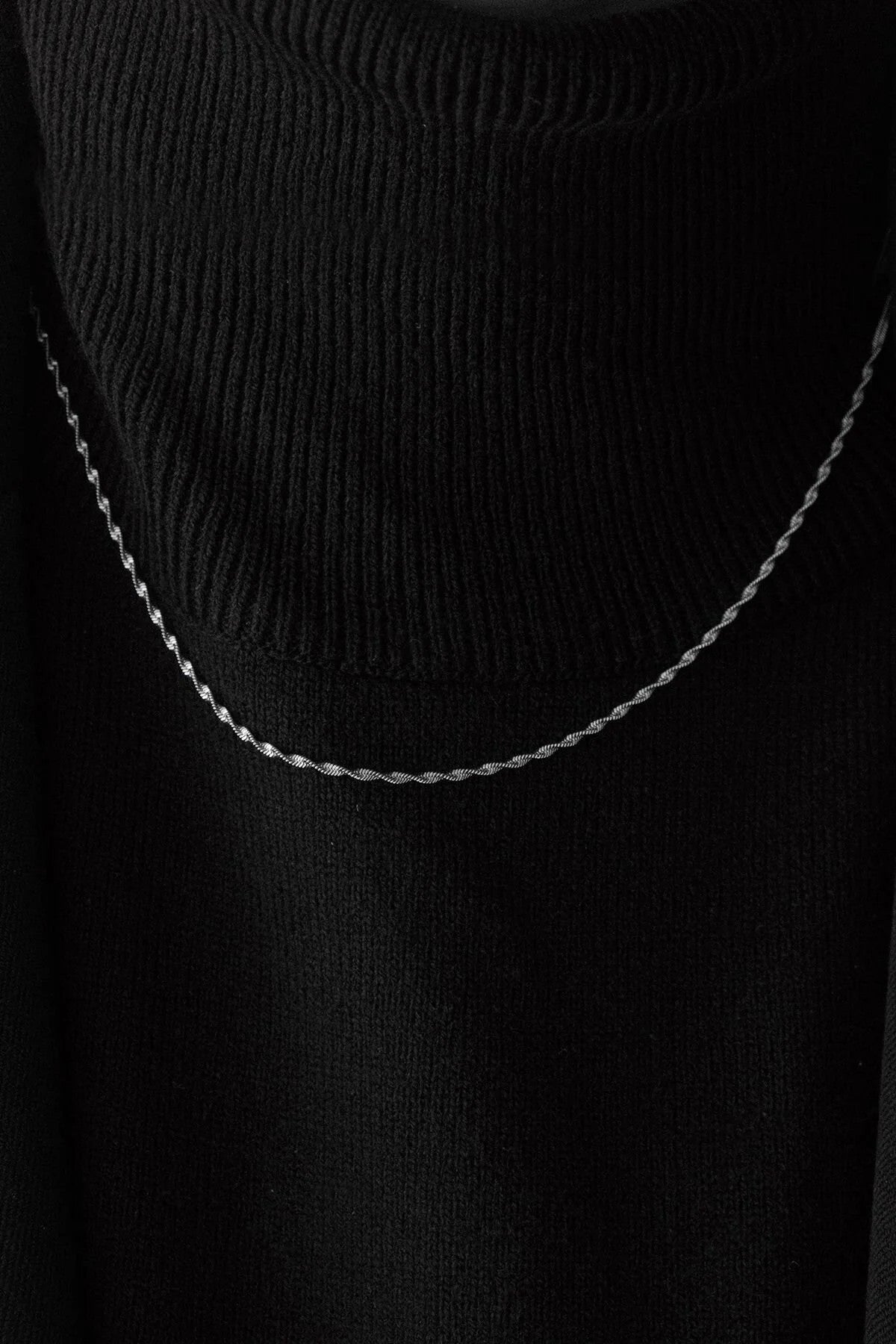 Çelik Ince Singapur Zincir Kolye Ince Burgu Zincir 1mm Zarif Minimal 45cm&60cm