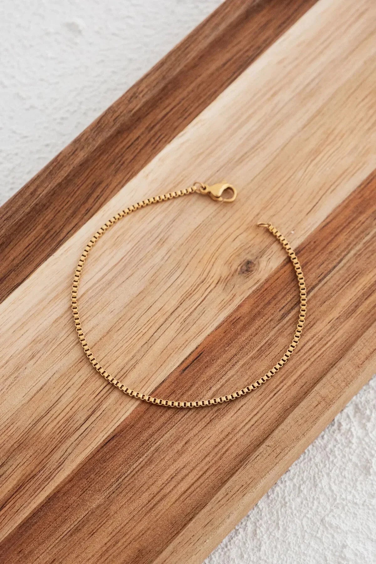 Çelik Kutu Kare Zincir Erkek Bileklik 1mm Kararmaz