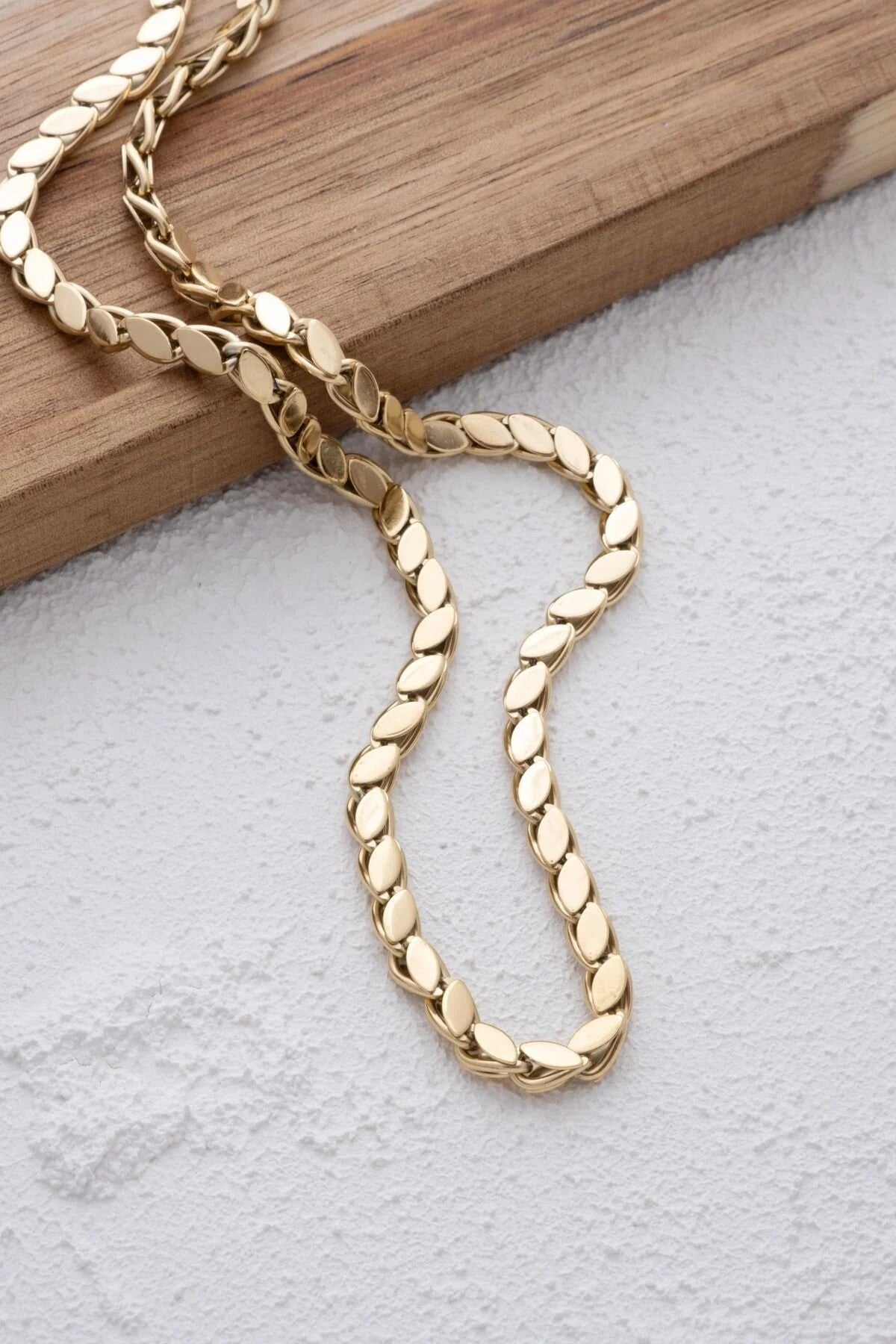 Çelik Ince Arpa Zincir Kolye Kararmaz Boy 60 Cm 3mm