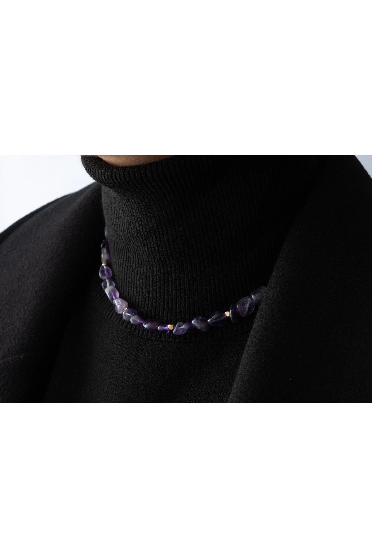 Ametist Doğal Taş Kolye 40cm