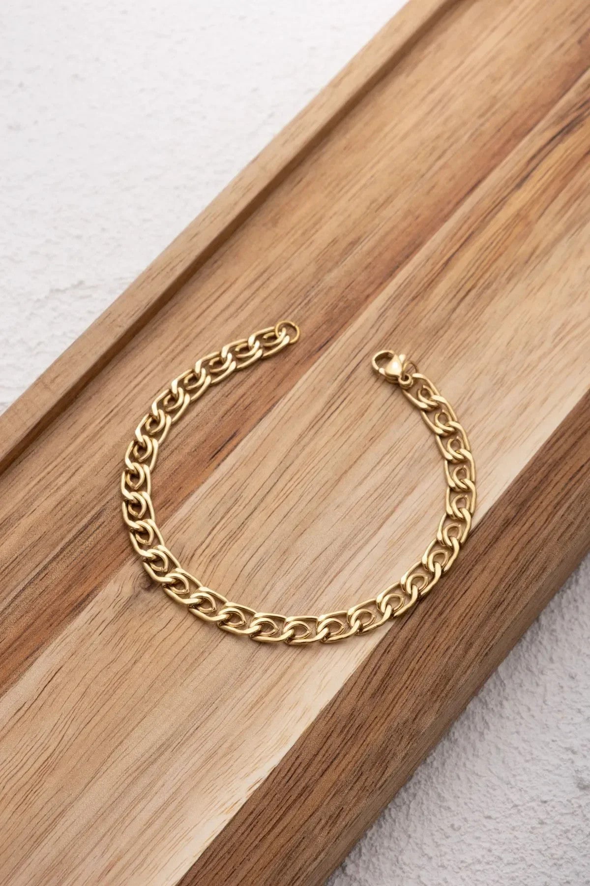 Çelik Kalın Salyangoz Zincir Bileklik Minimal Zincir Ataç Model Kararmaz 6mm 17cm+4cm&21cm