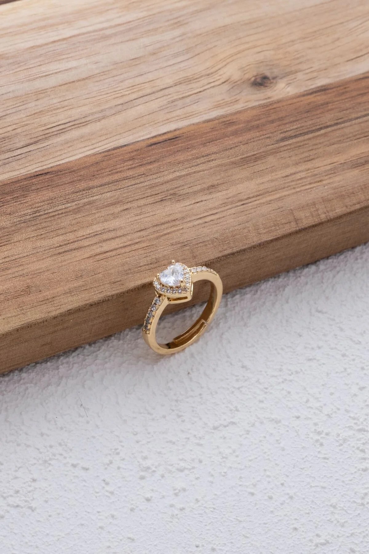 Kalpli Yüzük Beyaz Zirkon Taşlı Free Size Ayarlanabilir