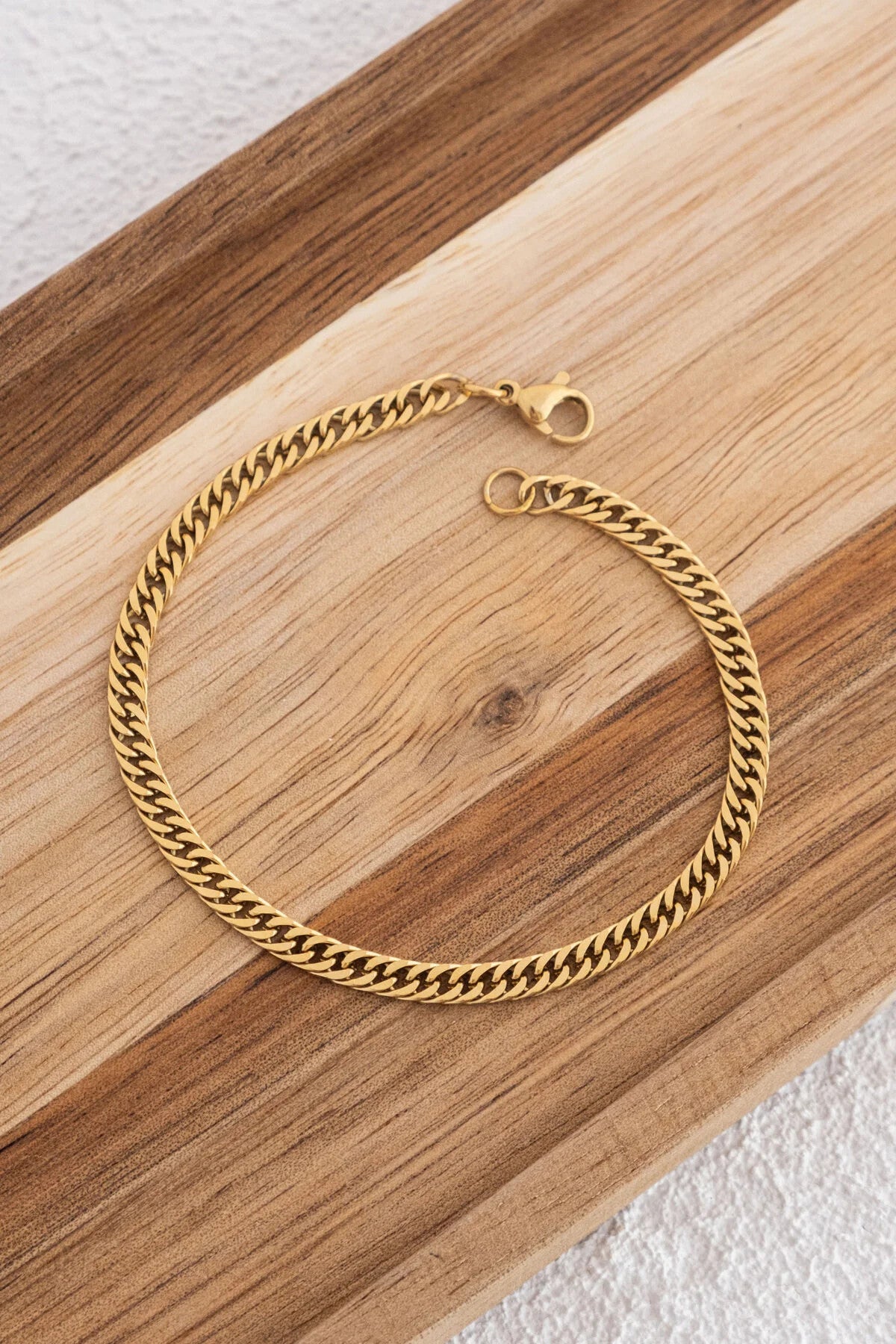 Çelik Almak Gurmet Zincir Halhal Günlük Kullanıma Uygun Miami Küçük Zarif Küba Halhal 4mm 22cm+3cm