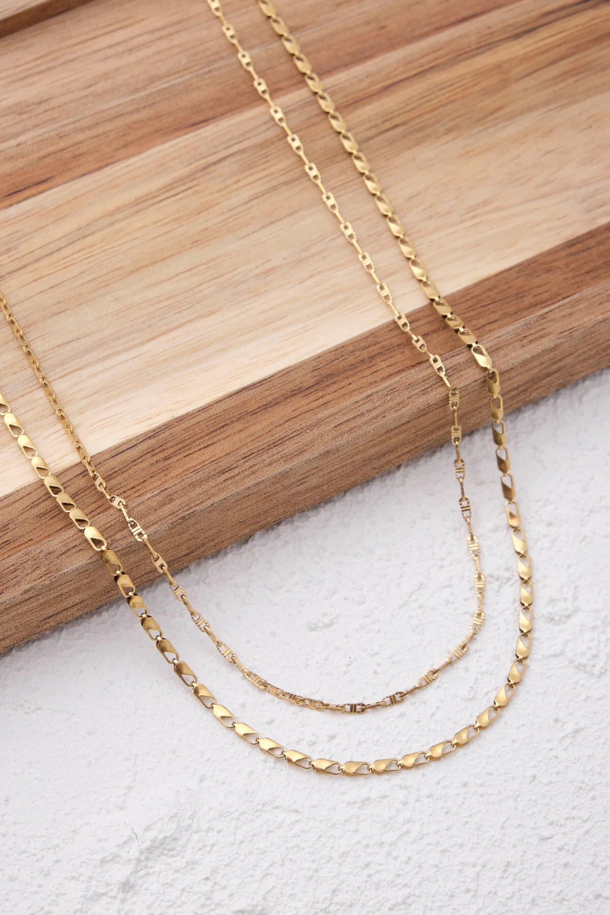 Çelik 2'li Kombin Papağan Ve Dokulu Fermuar Zincir Kolye Minimal Kararmaz 45cm