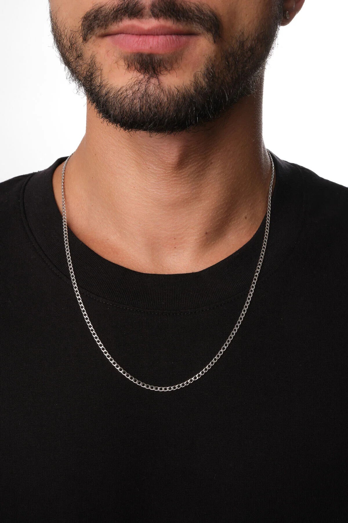 Çelik Gurmet Erkek Zincir Kolye 3mm Kararmaz