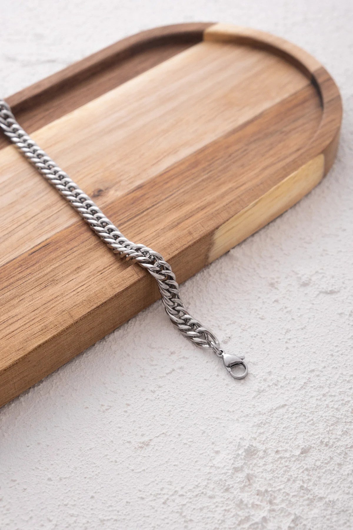 Çelik Almak Gurmet Zincir Halhal Günlük Kullanıma Uygun Miami Büyük Küba Halhal 6mm 22cm+3cm