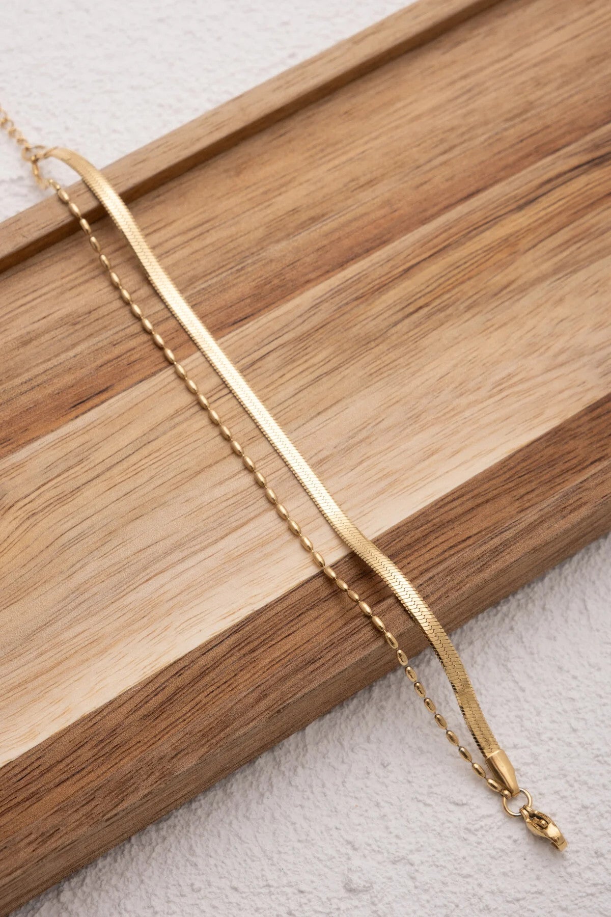 Çelik İtalyan Zincirli 2li Bileklik Kararmaz 17+6cm 3mm & 1mm Günlük Kullanıma Uygun