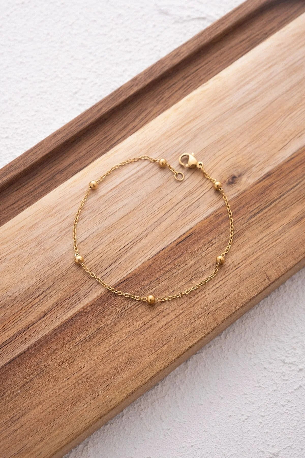 Çelik Dorika Halhal Top Zincir Halhal Denizde Yazın Günlük Kullanıma Uygun Kararmaz 1mm 22cm+4cm