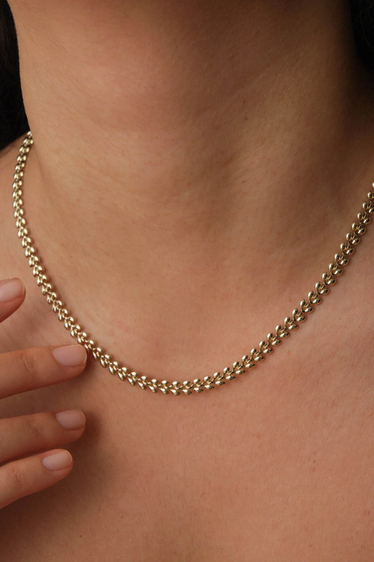 VIP Altın Kaplama Başak Kolye Balık Sırtı Model Kararmaz 5mm