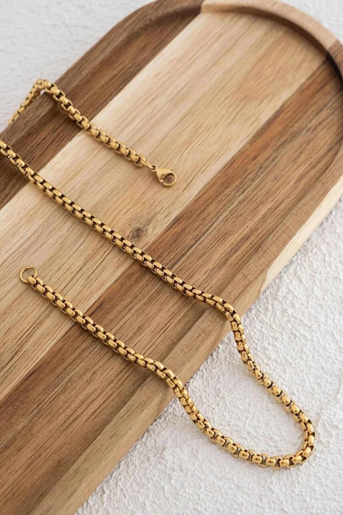 Çelik Top Erkek Kolye 3mm Yuvarlak Kararmaz Zincir