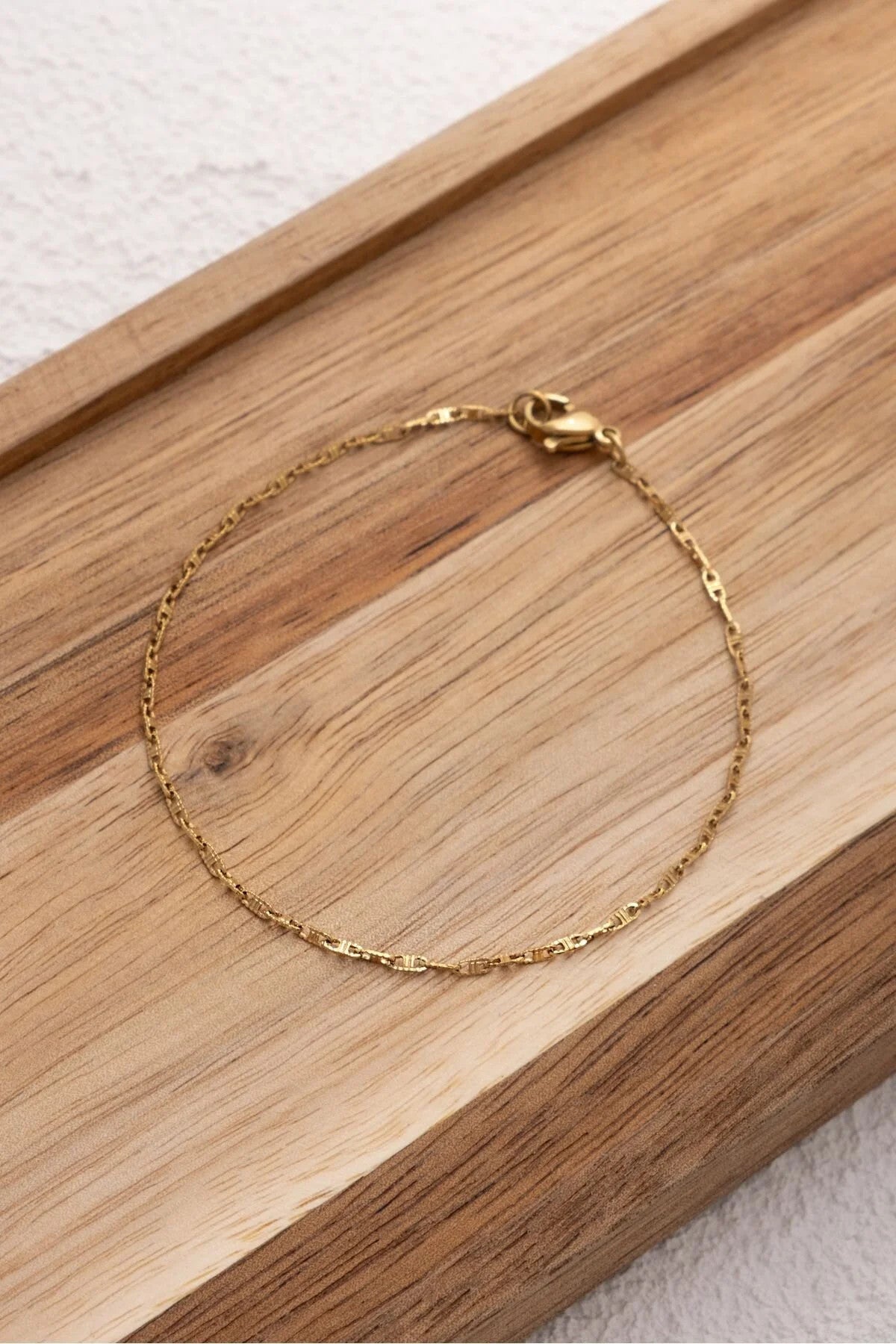 Çelik Dokulu Fermuar Model Zincir Bileklik Dudak Zinciri 1mm 17+4cm-21cm Kararmaz